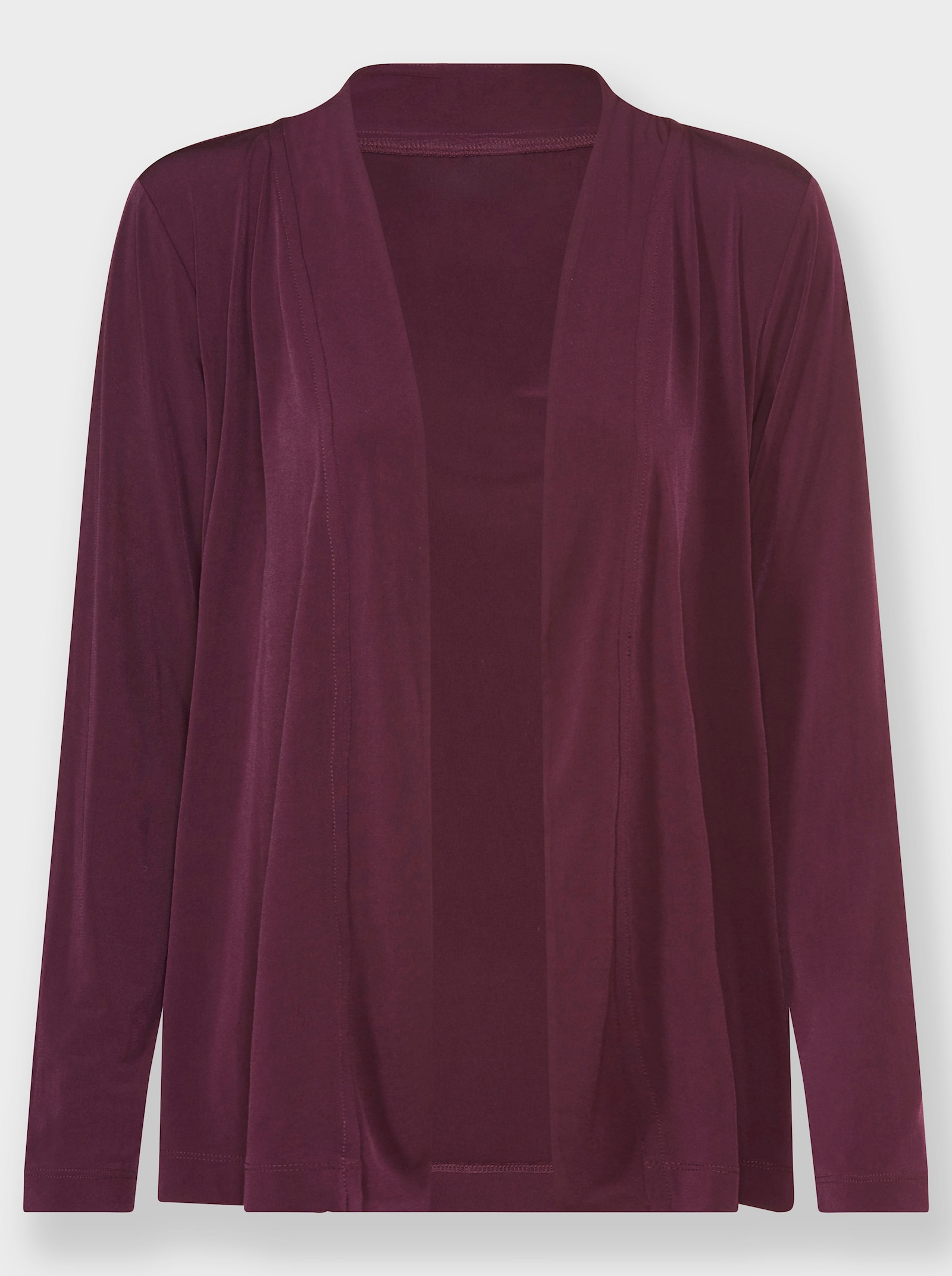 Shirtjacke in offener Form - burgund