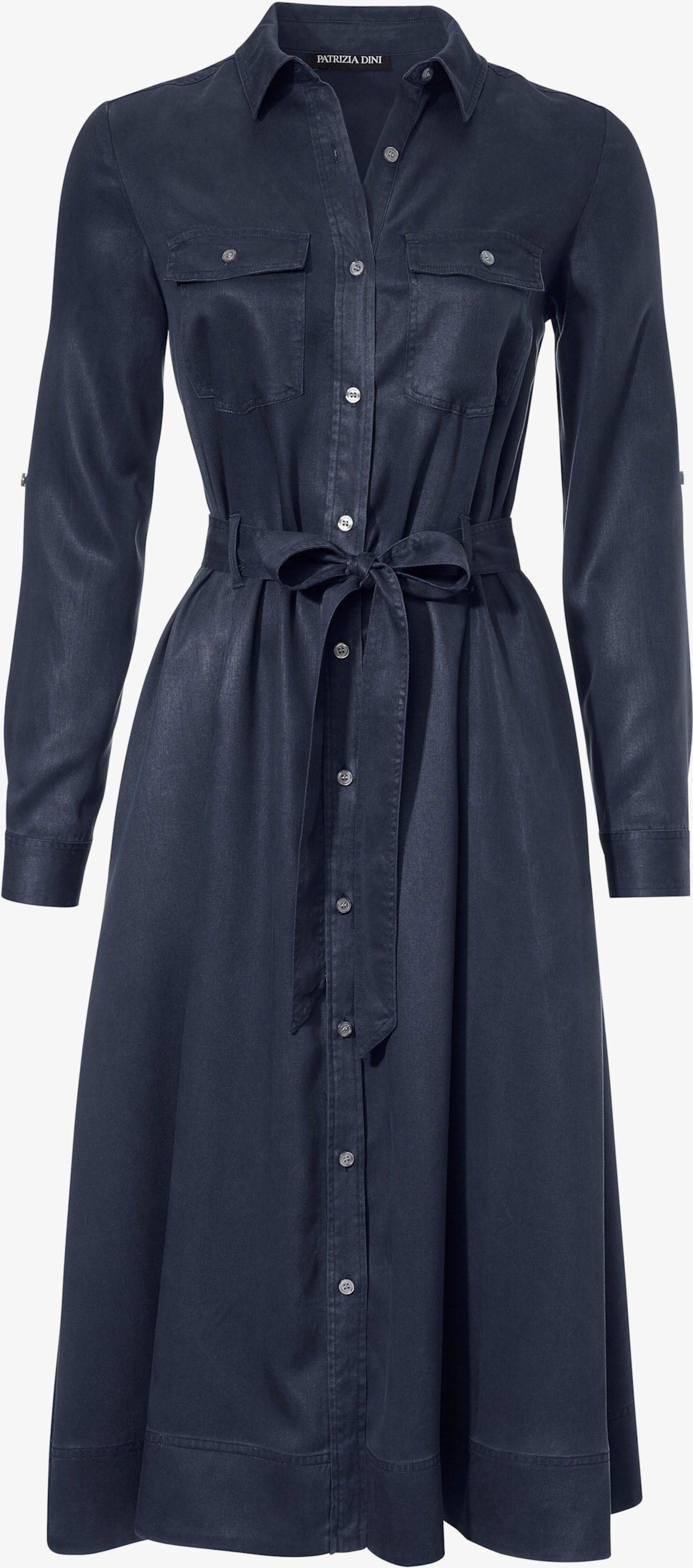 heine Webkleid mit ausgestelltem Rockteil - blau