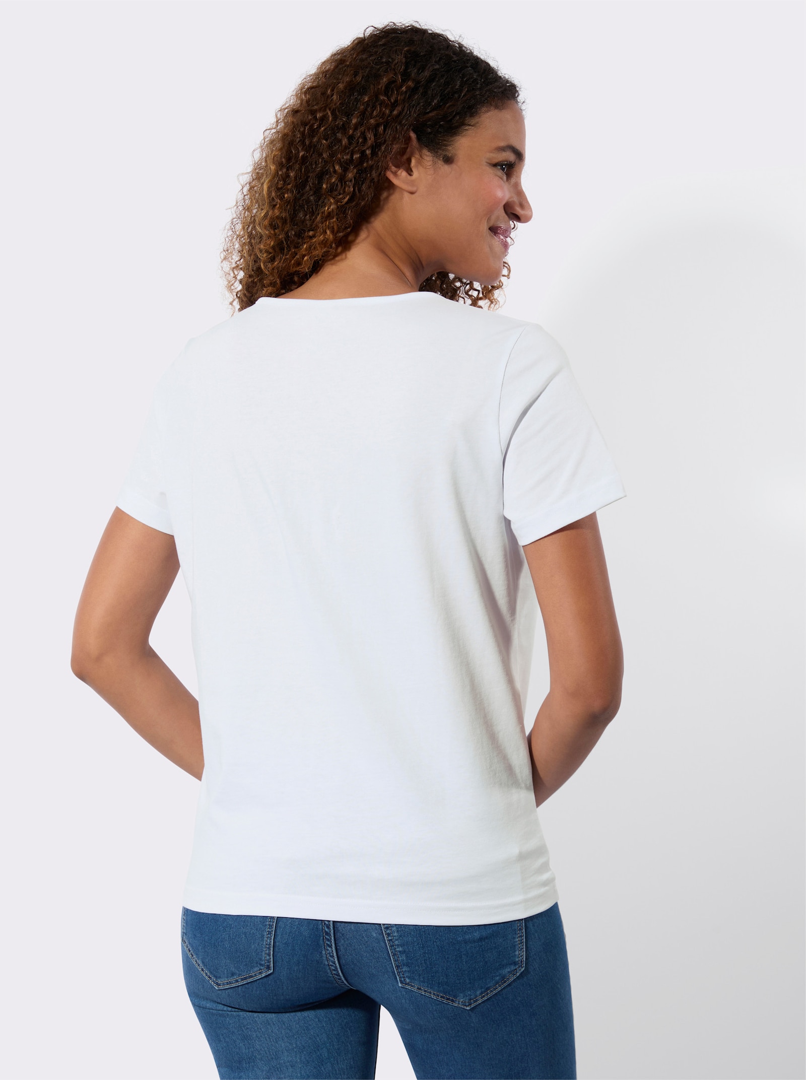 Shirt mit Druck-Dessin - weiß