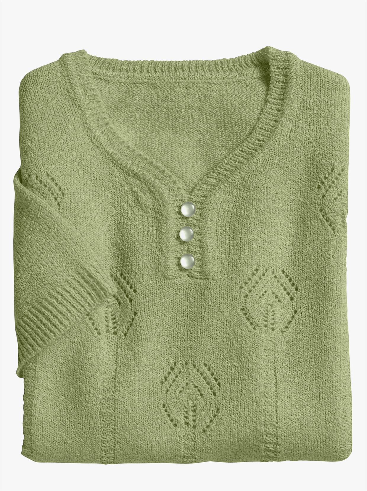 Pullover met V-hals - groen