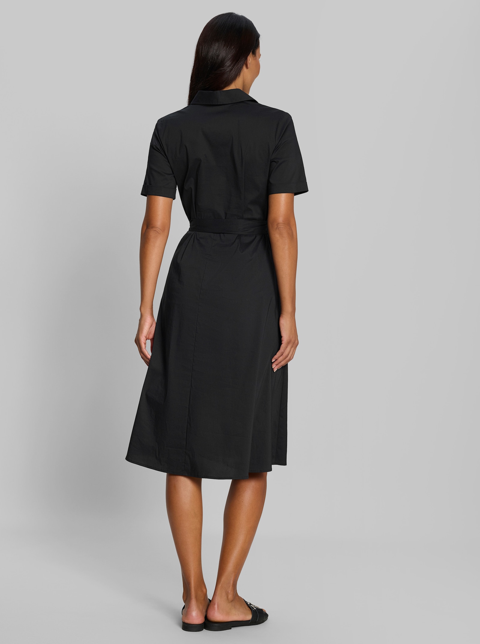 heine Hemdblusenkleid mit Gürtel - schwarz