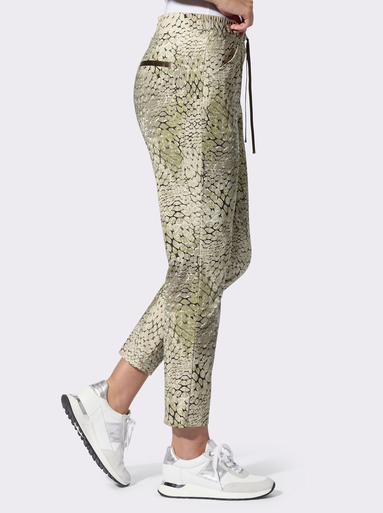 heine Jerseyhose - khaki-sand-bedruckt