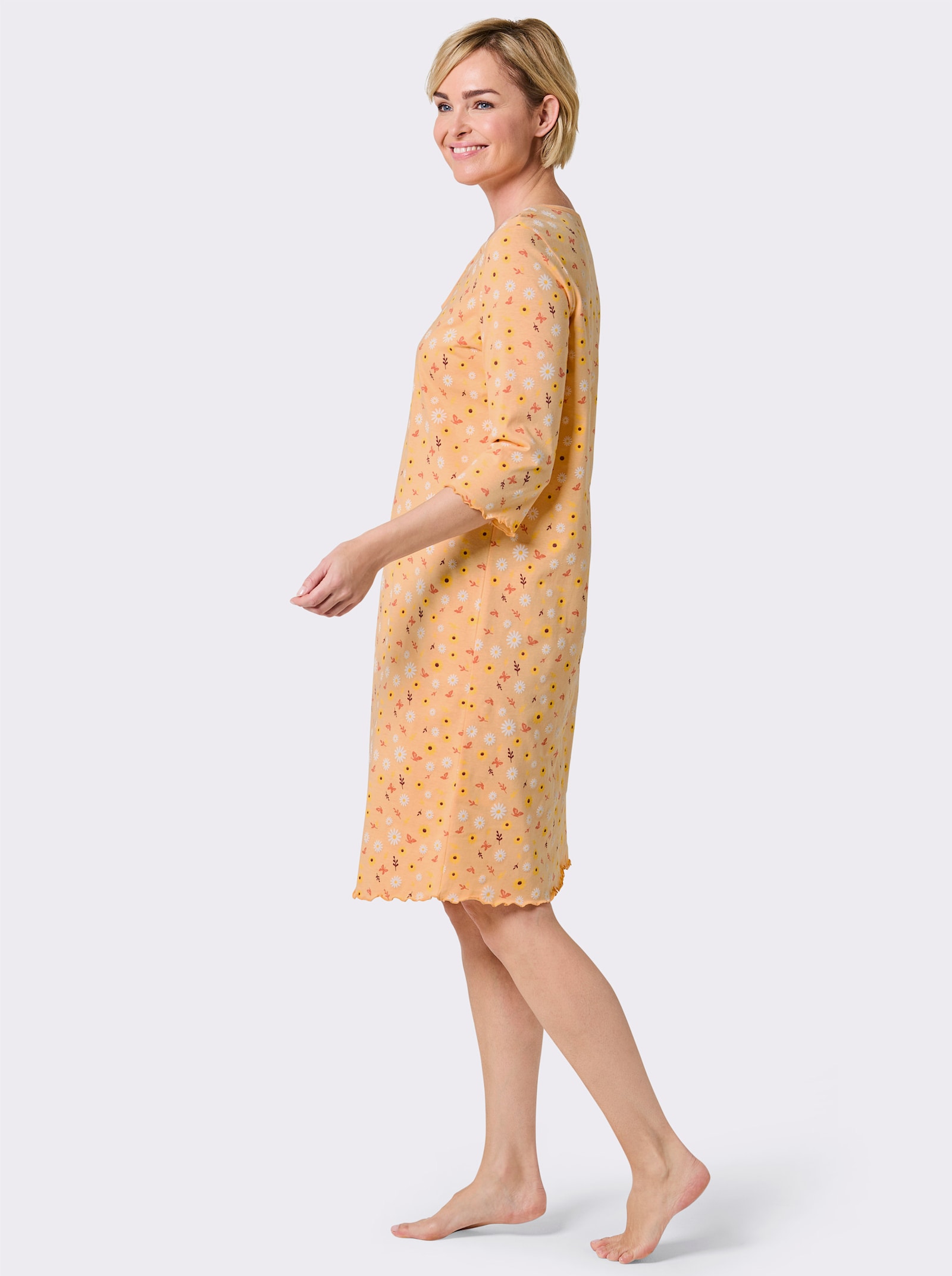 wäschepur Nachthemden im 2er-Pack - apricot + apricot-bedruckt