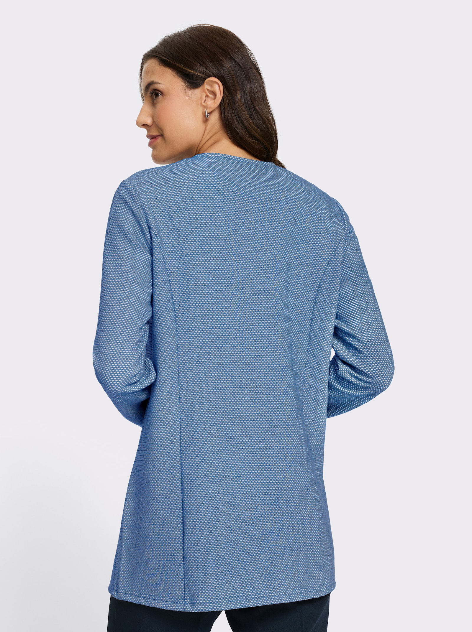 Shirtjacke in Struktur-Qualität - mittelblau