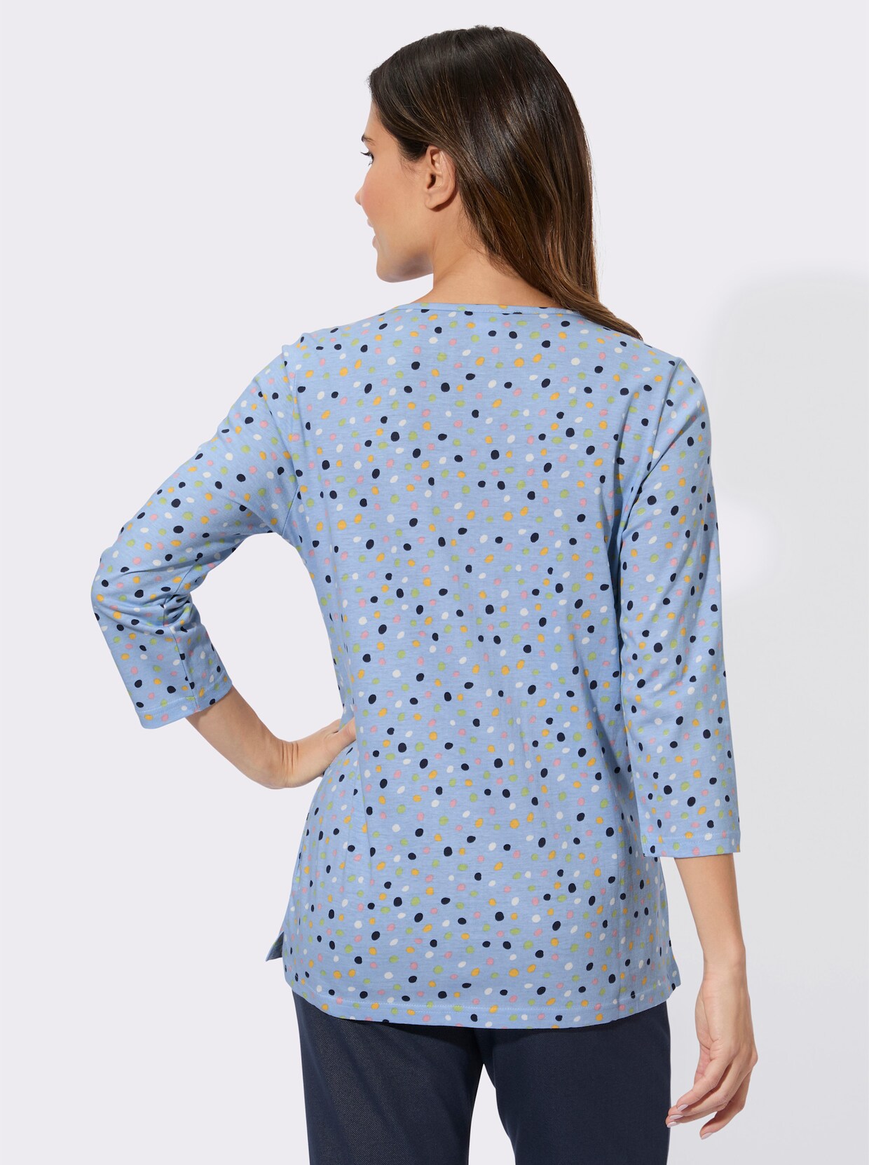 3/4-Arm-Shirt mit Grafik-Druck - eisblau-bedruckt