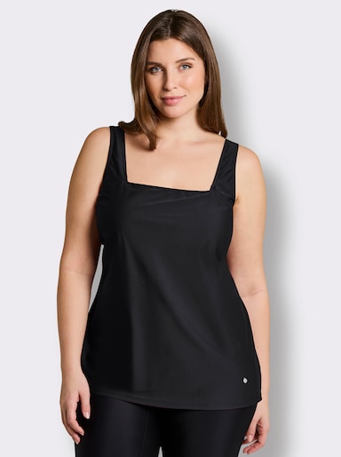 sheego Tankini-Oberteil mit Karree-Ausschnitt - schwarz