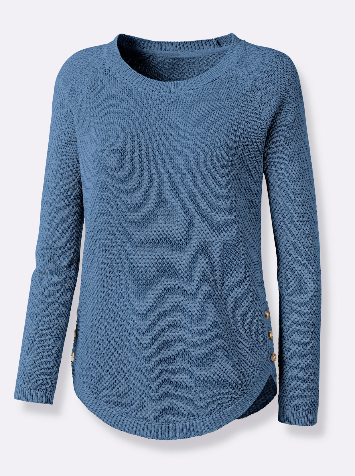 Pullover met ronde hals - middenblauw