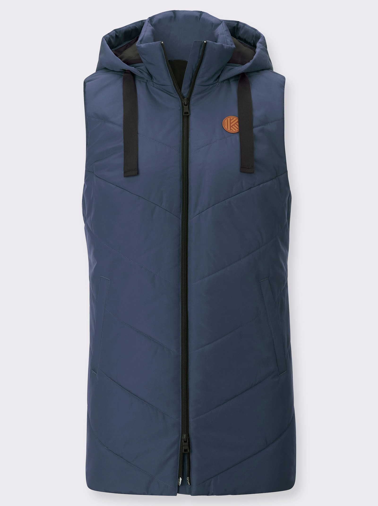 Longweste mit Steppmuster - rauchblau