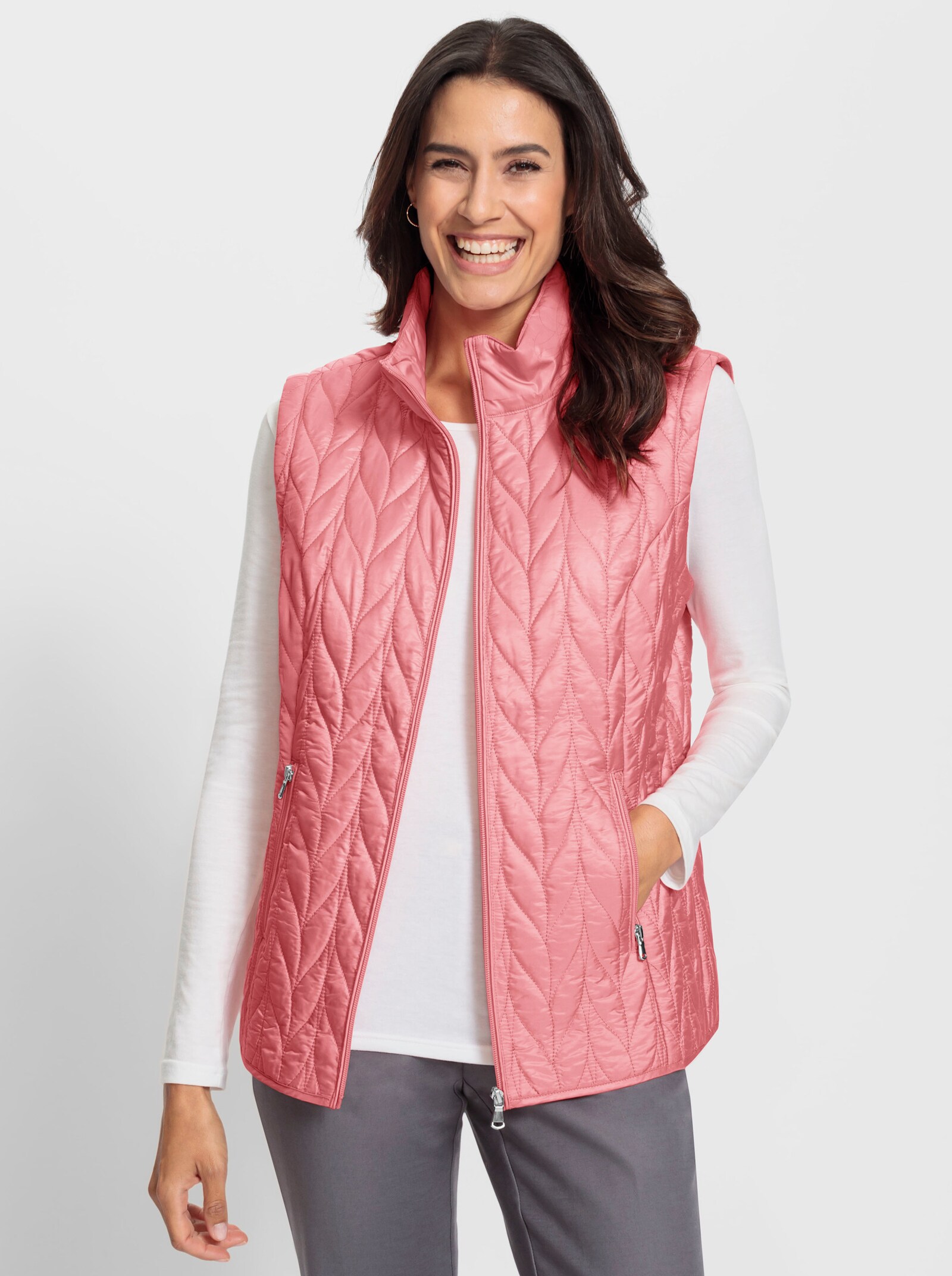 2-in-1-Jacke mit abnehmbaren Ärmeln - flamingo