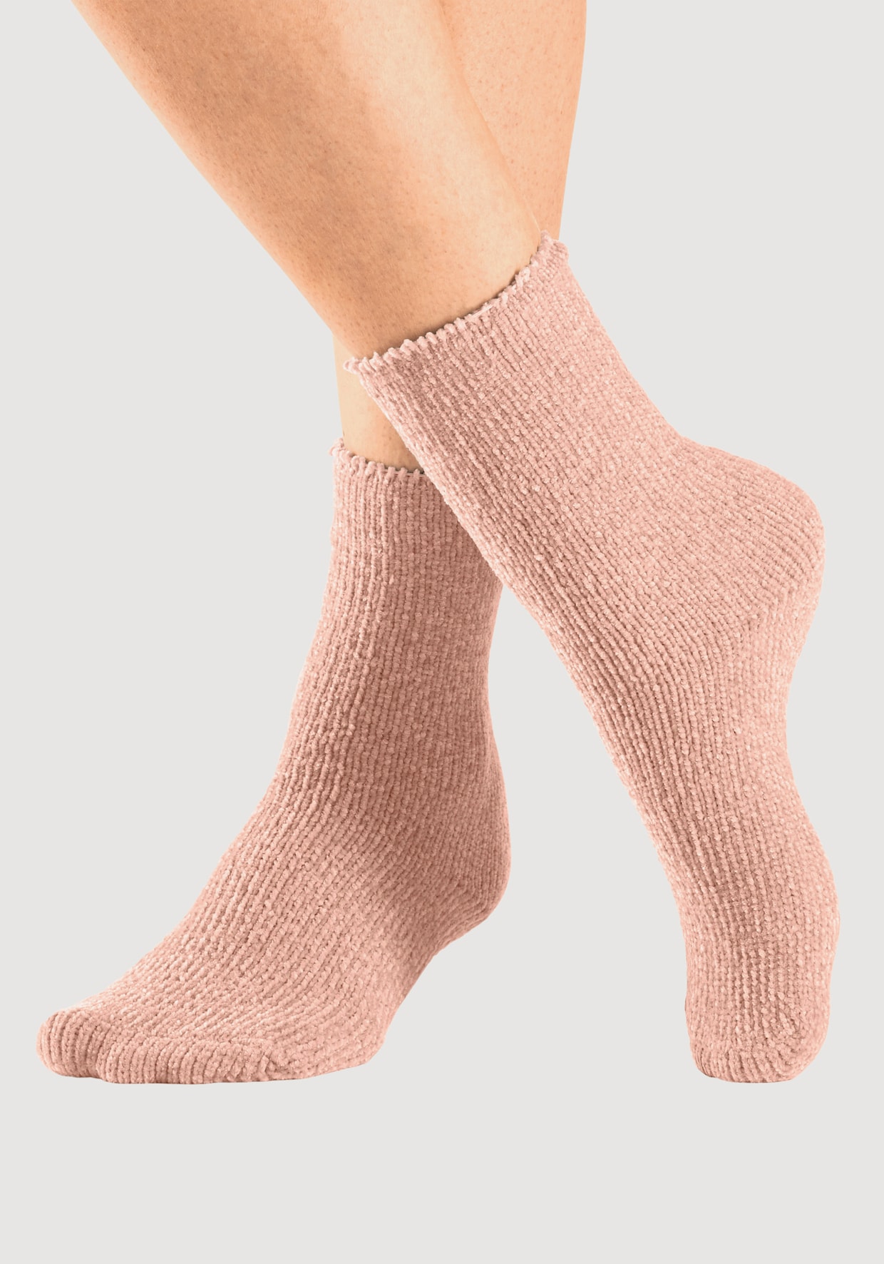 Lavana Kuschelsocken - 1x ecru, 1x rose, 1x taupe, 1x braun, 1x schwarz