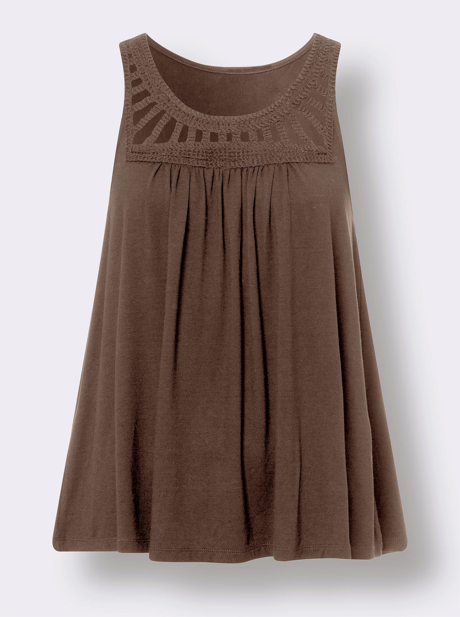 heine Débardeur avec empiècement en crochet - chocolat