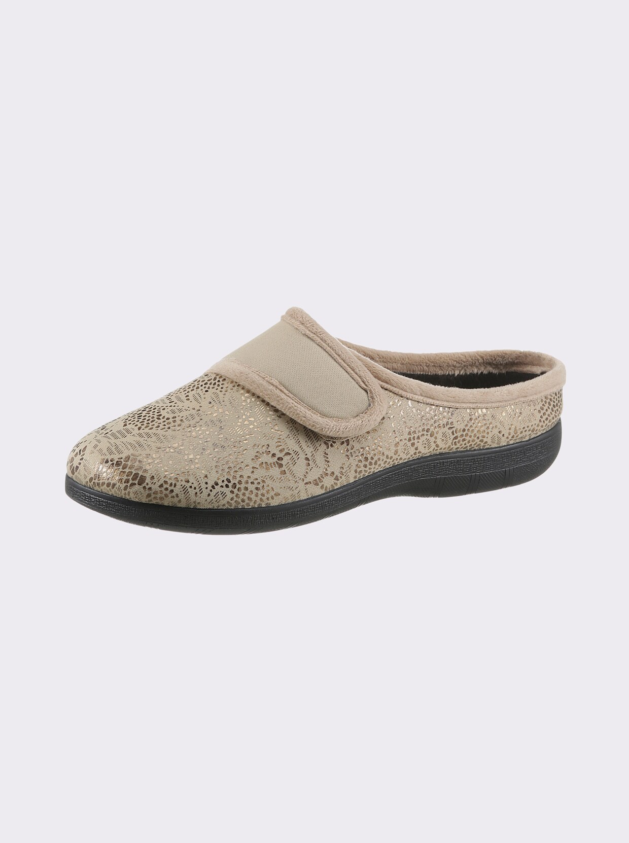 Pantoffel - beige-gemustert