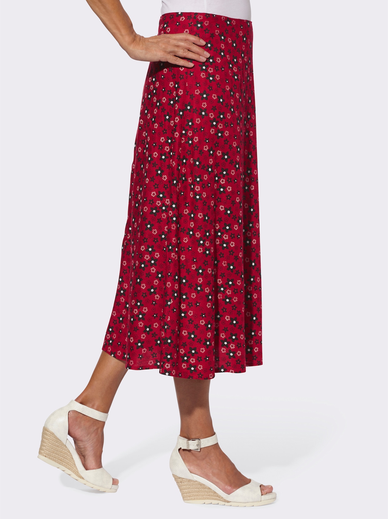 Rok met print - rood/zwart geprint