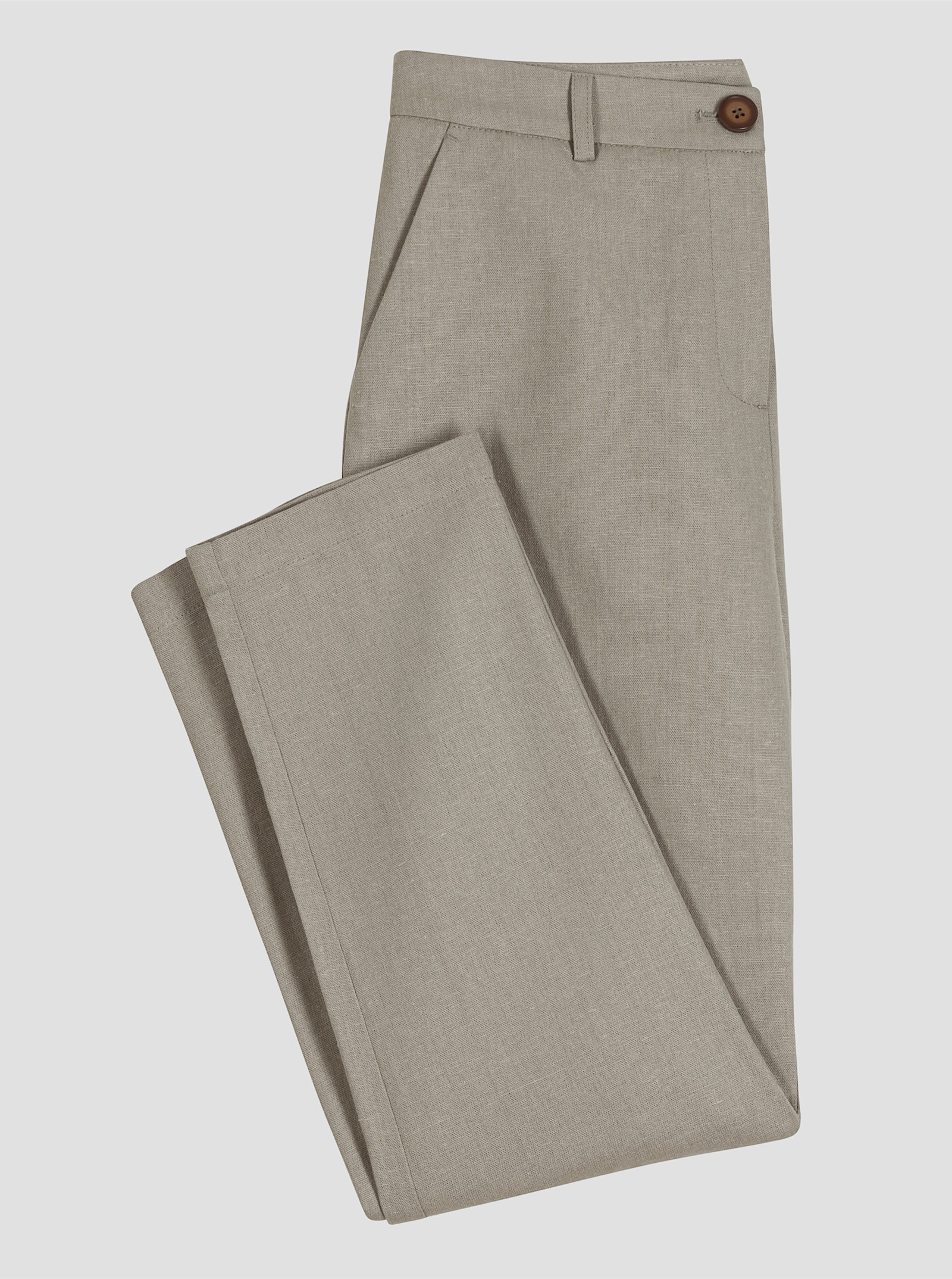 Leinenhose mit Jacquard-Muster - schlamm