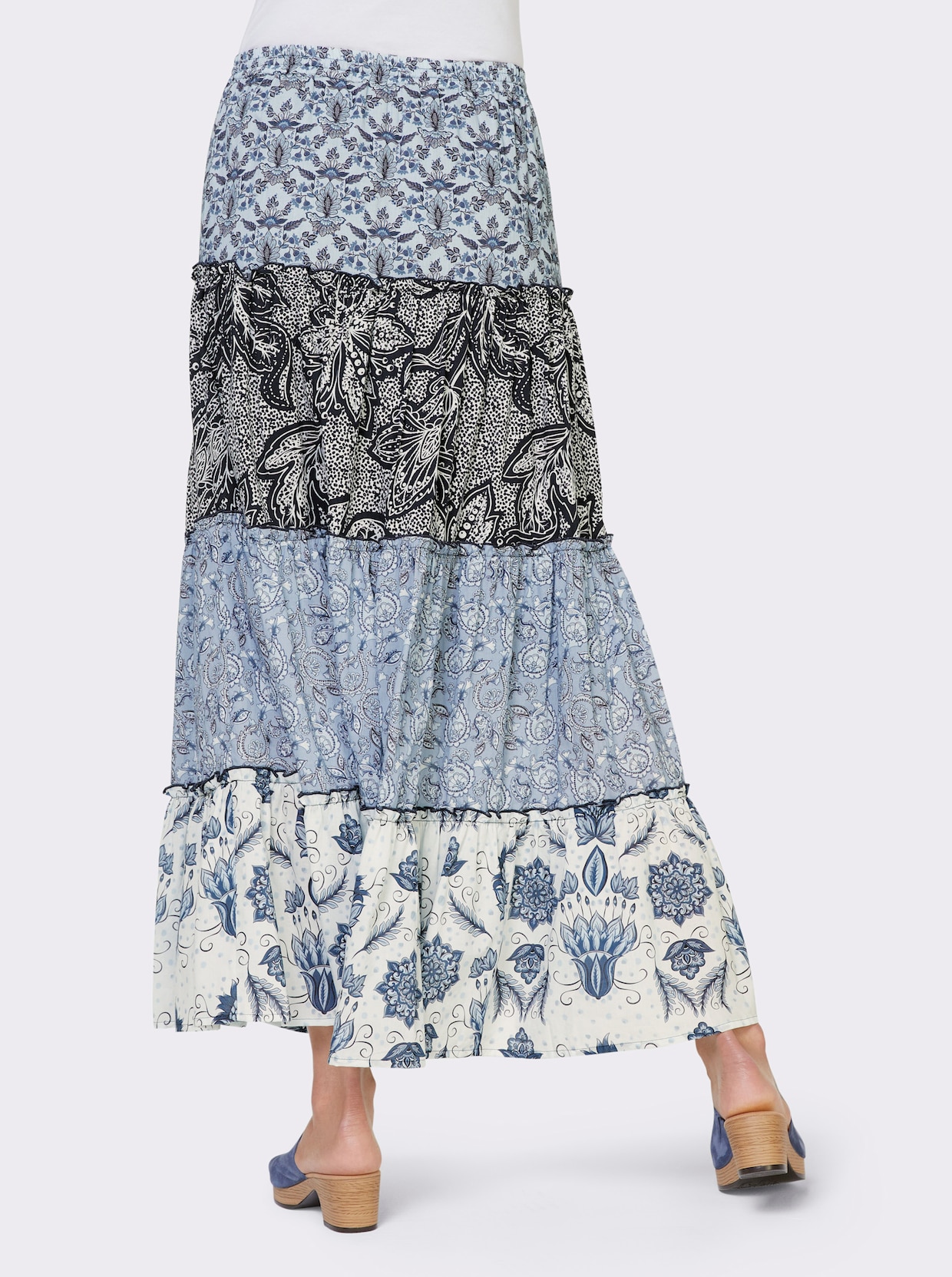 heine comfortrok - marine/wit geprint