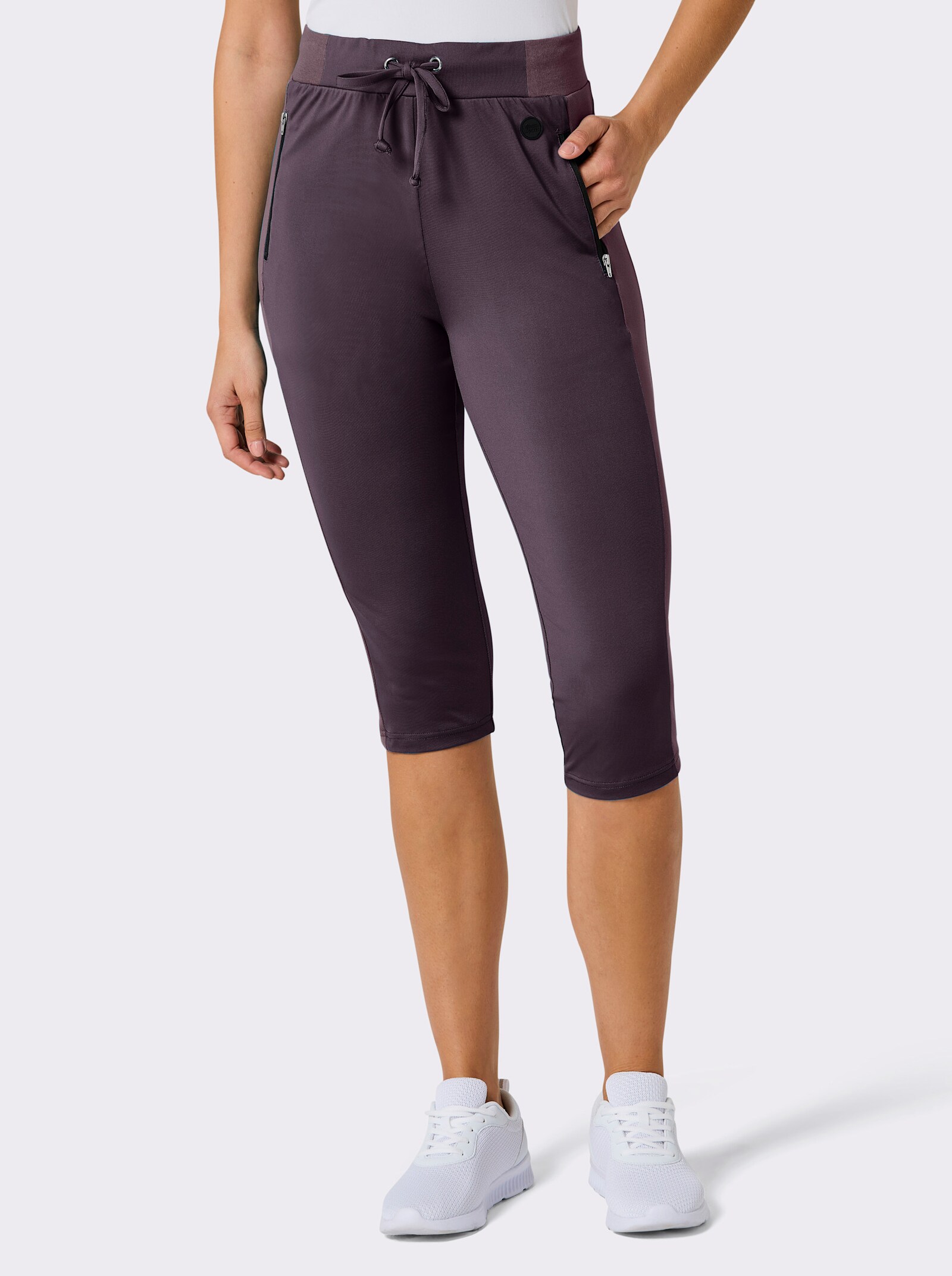 Catamaran Sports Caprilegging met gedeeltelijke comfortband - aubergine