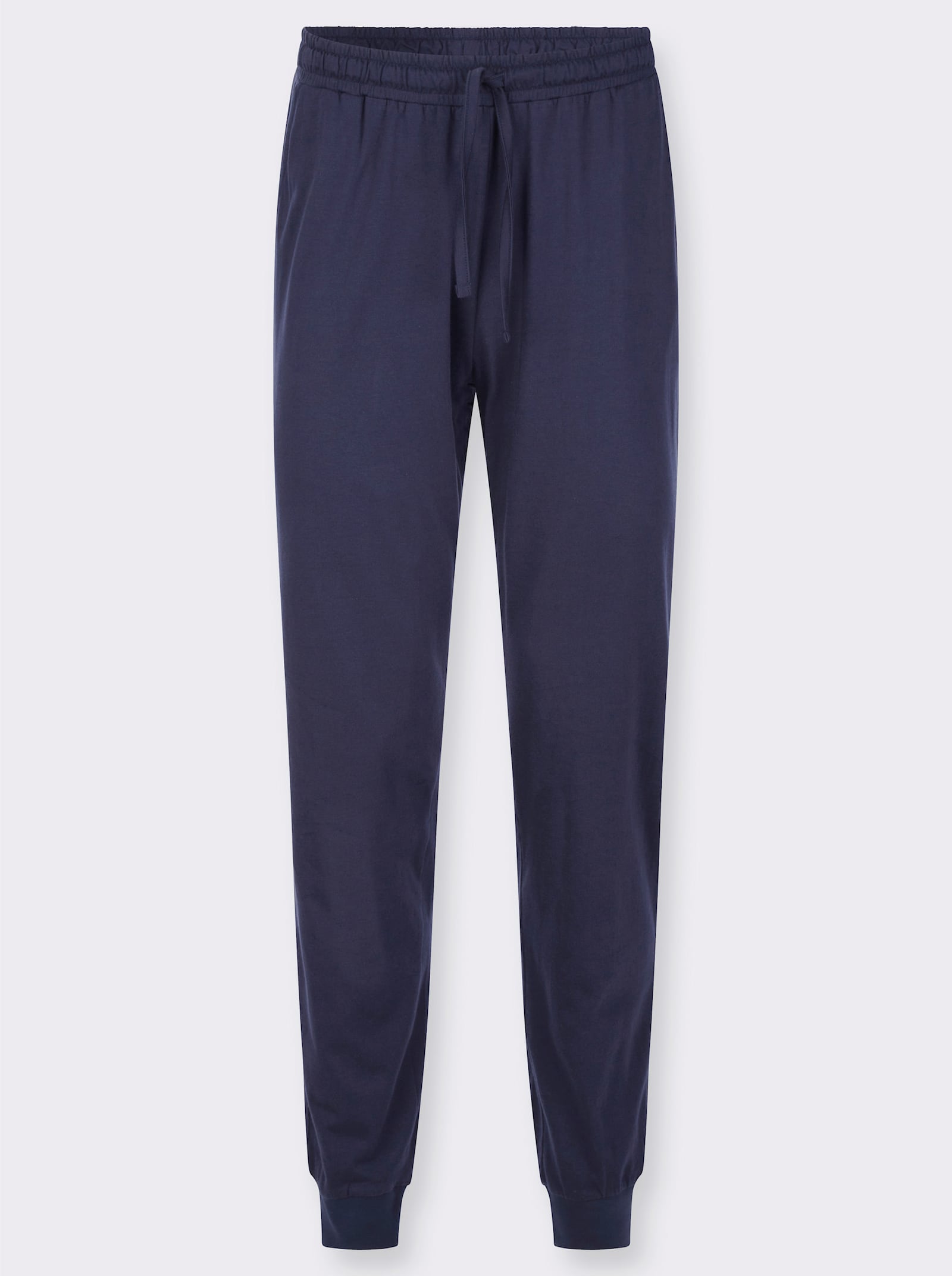 Jerseyhose mit elastischen Rippbündchen - marine