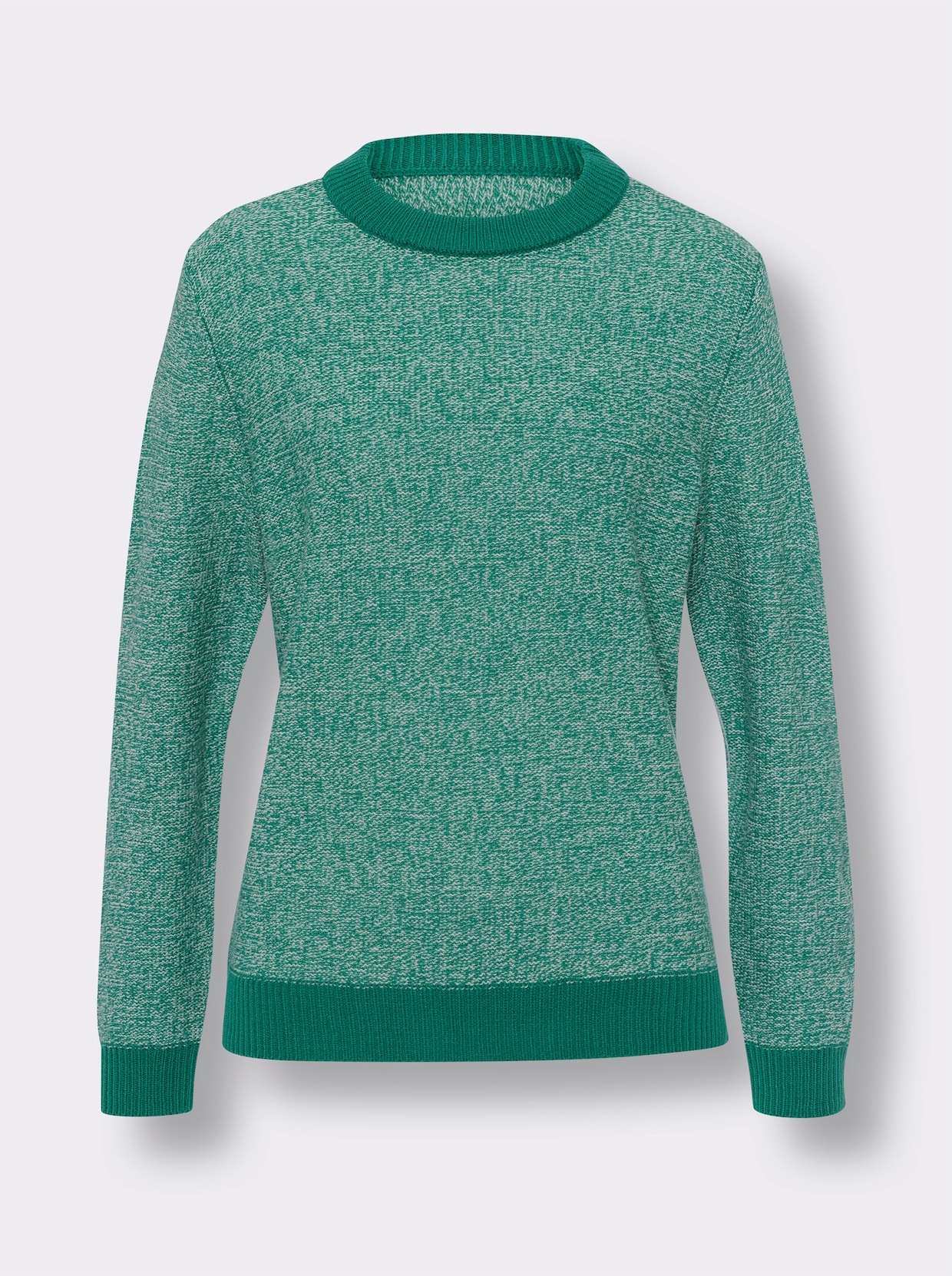 Pullover met lange mouwen - groen/ecru gemêleerd