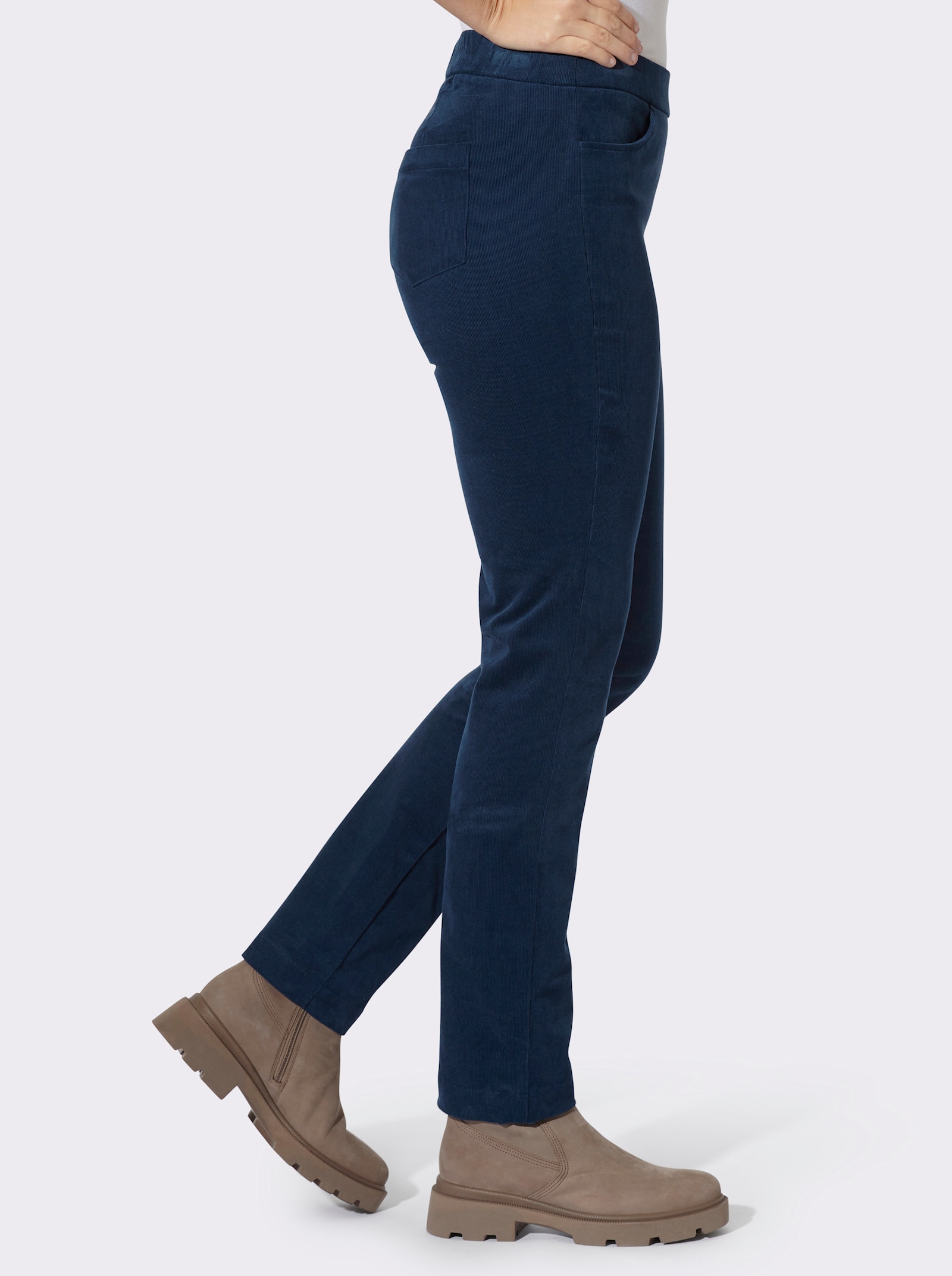 heine Cordhose mit Schlupfbund - dunkelblau