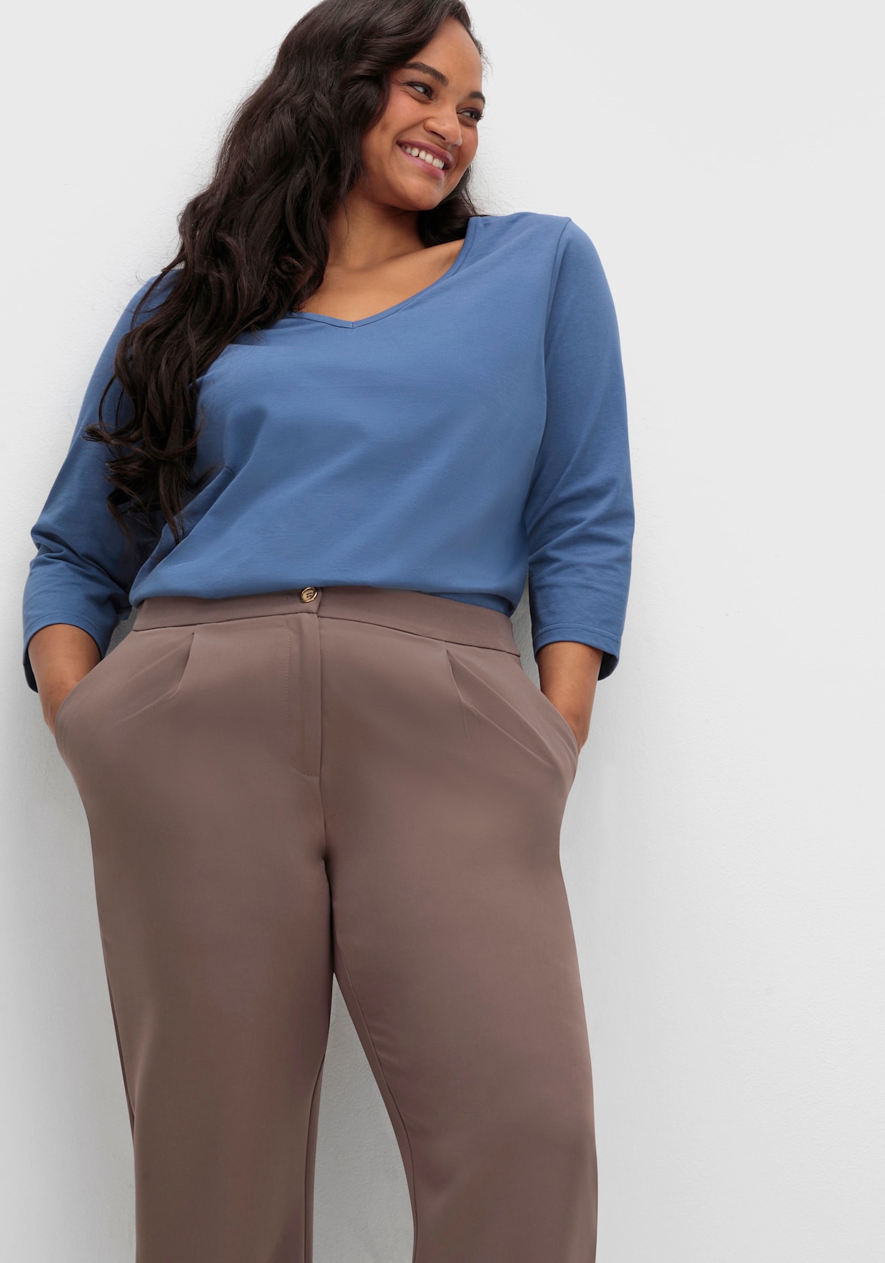 Stretch-Hose - dunkeltaupe