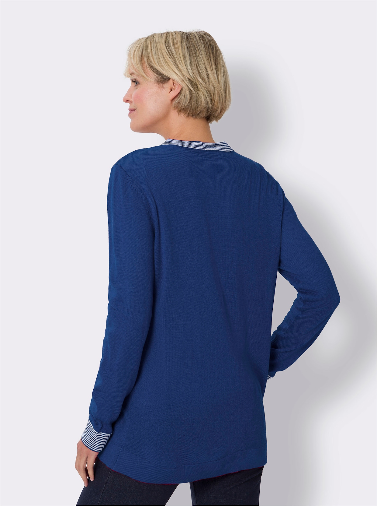 Cardigan - royalblau-weiß