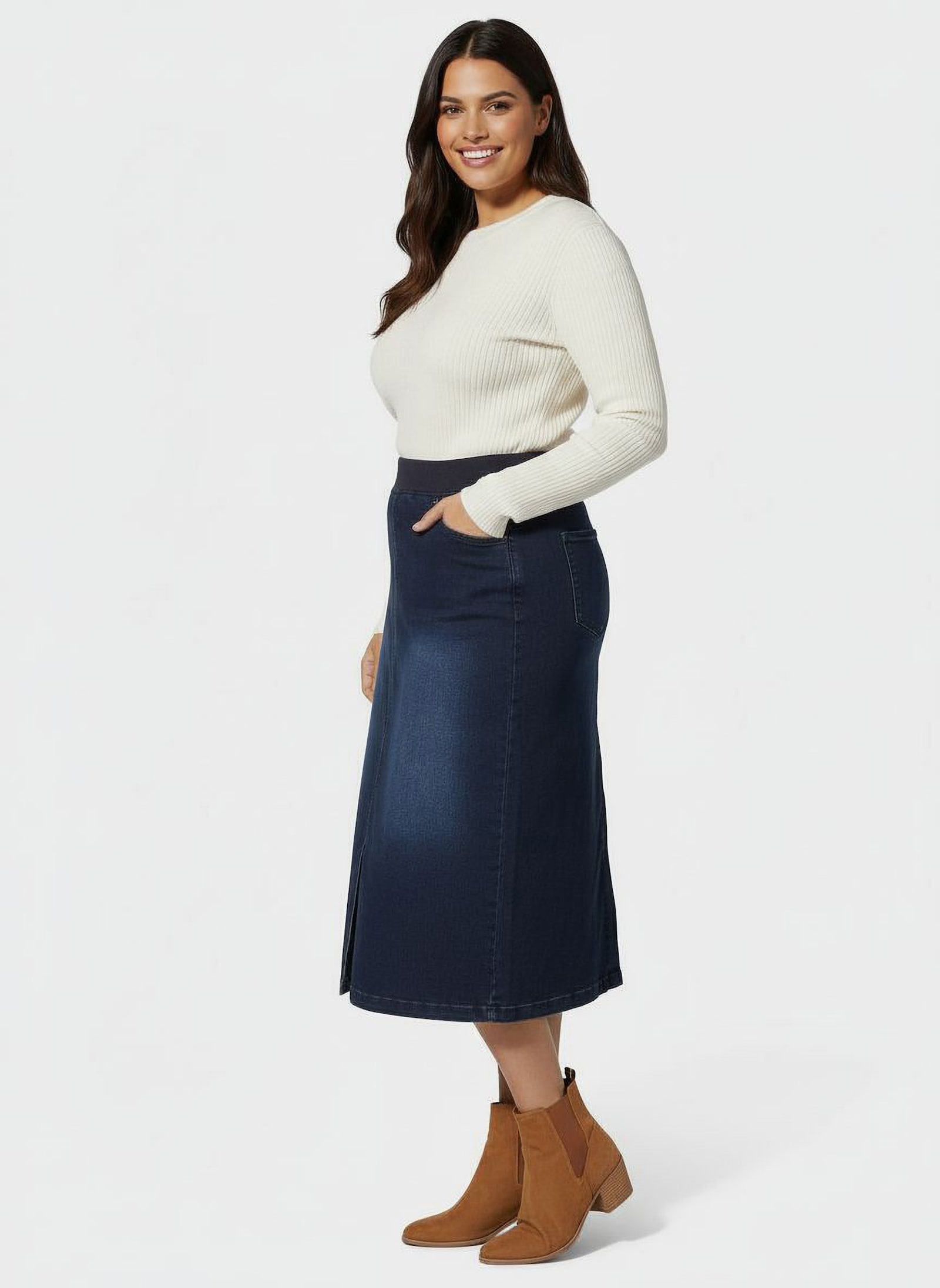 Jeansrock in Schlupfform - dark blue