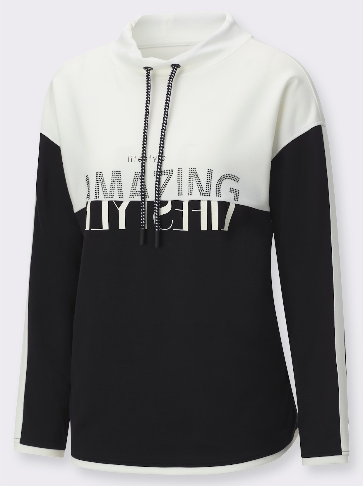 Sweatshirt - schwarz-ecru
