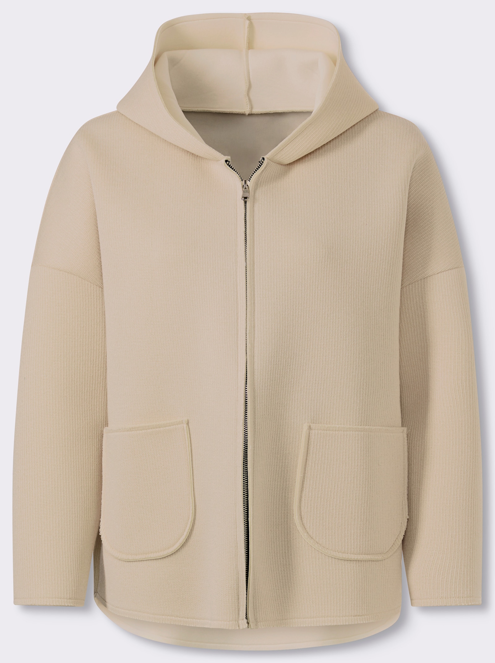 heine Shirtjacke im Materialmix - sand