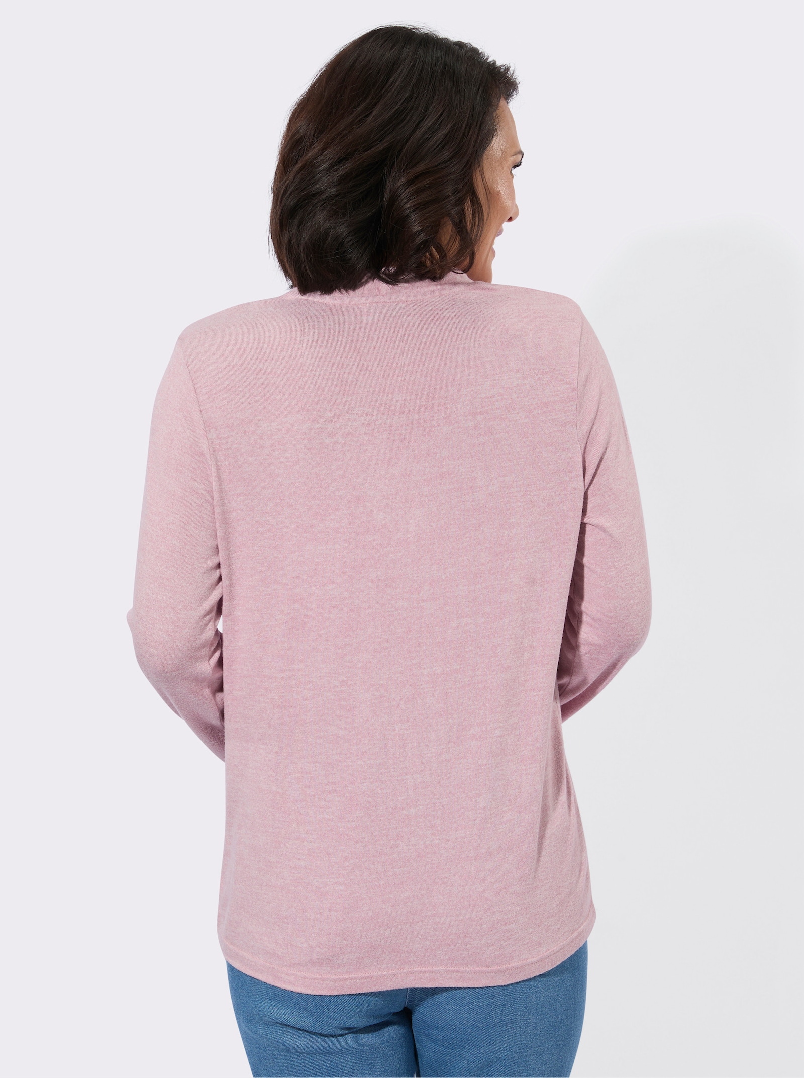Winter-Shirt - rosé-meliert