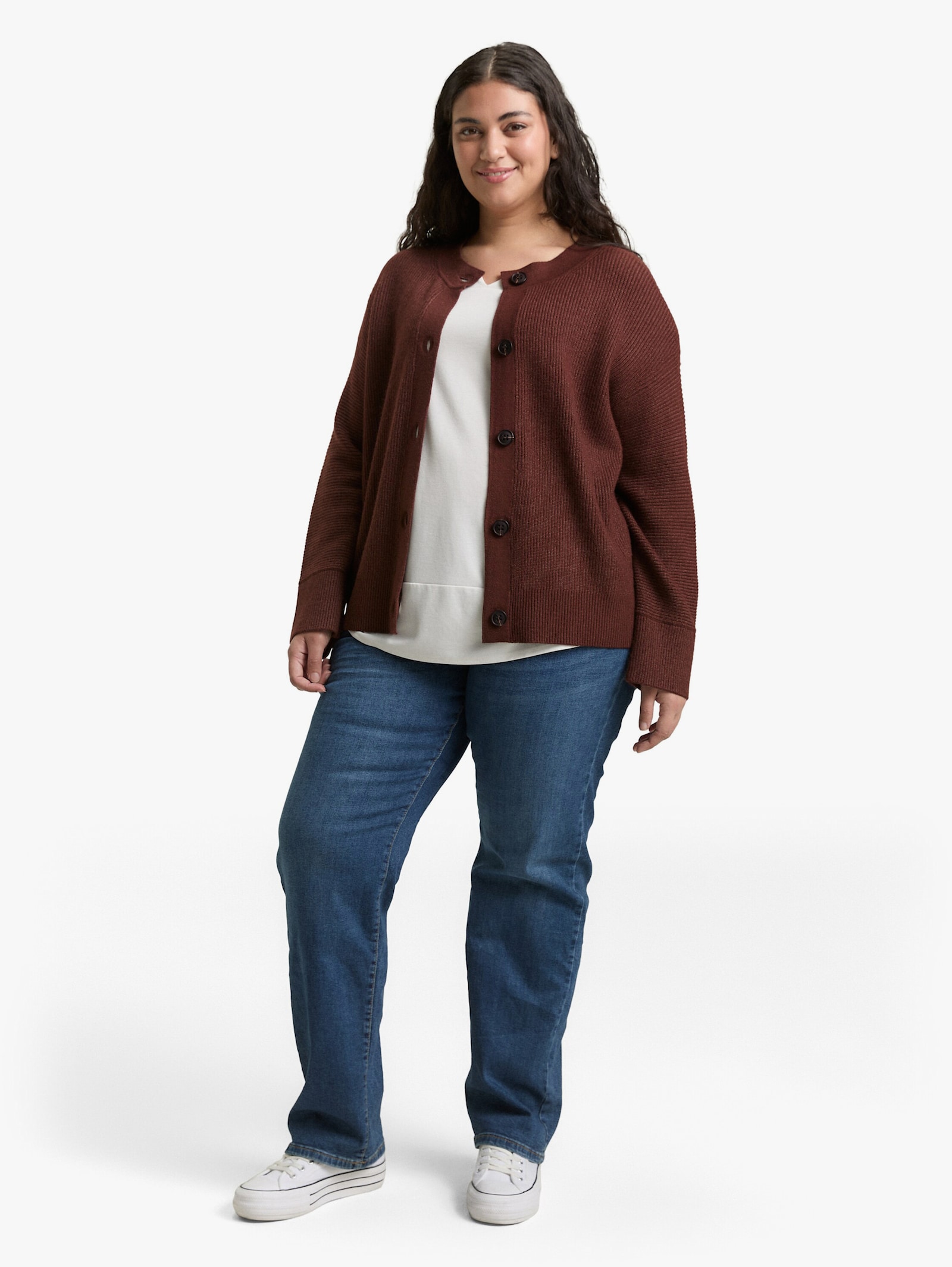 Cardigan - dark pecan brown melange