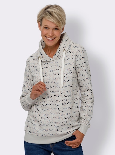 Sweatshirt - hellgrau-marine-bedruckt