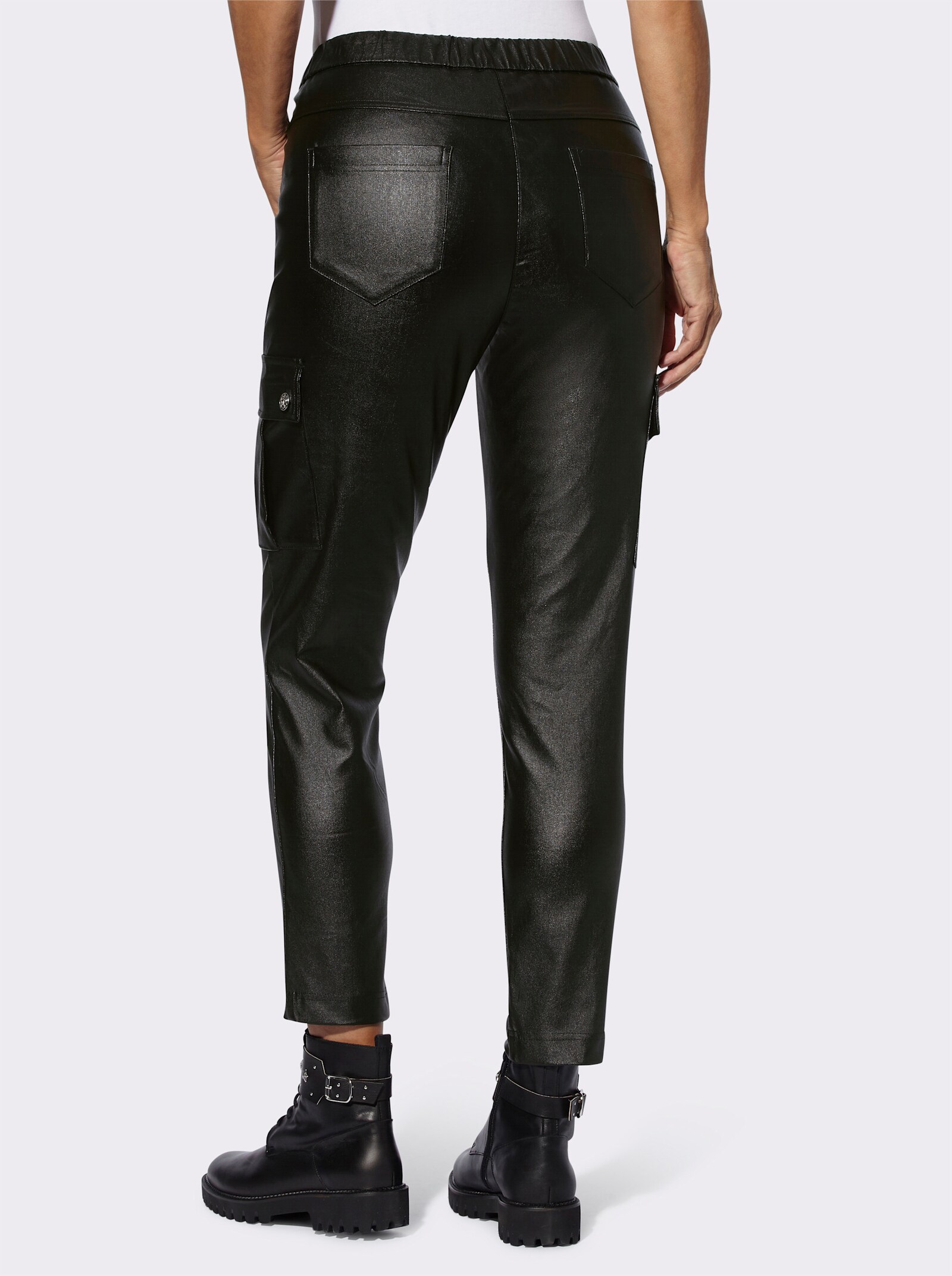 Hose in Leder-Optik - schwarz