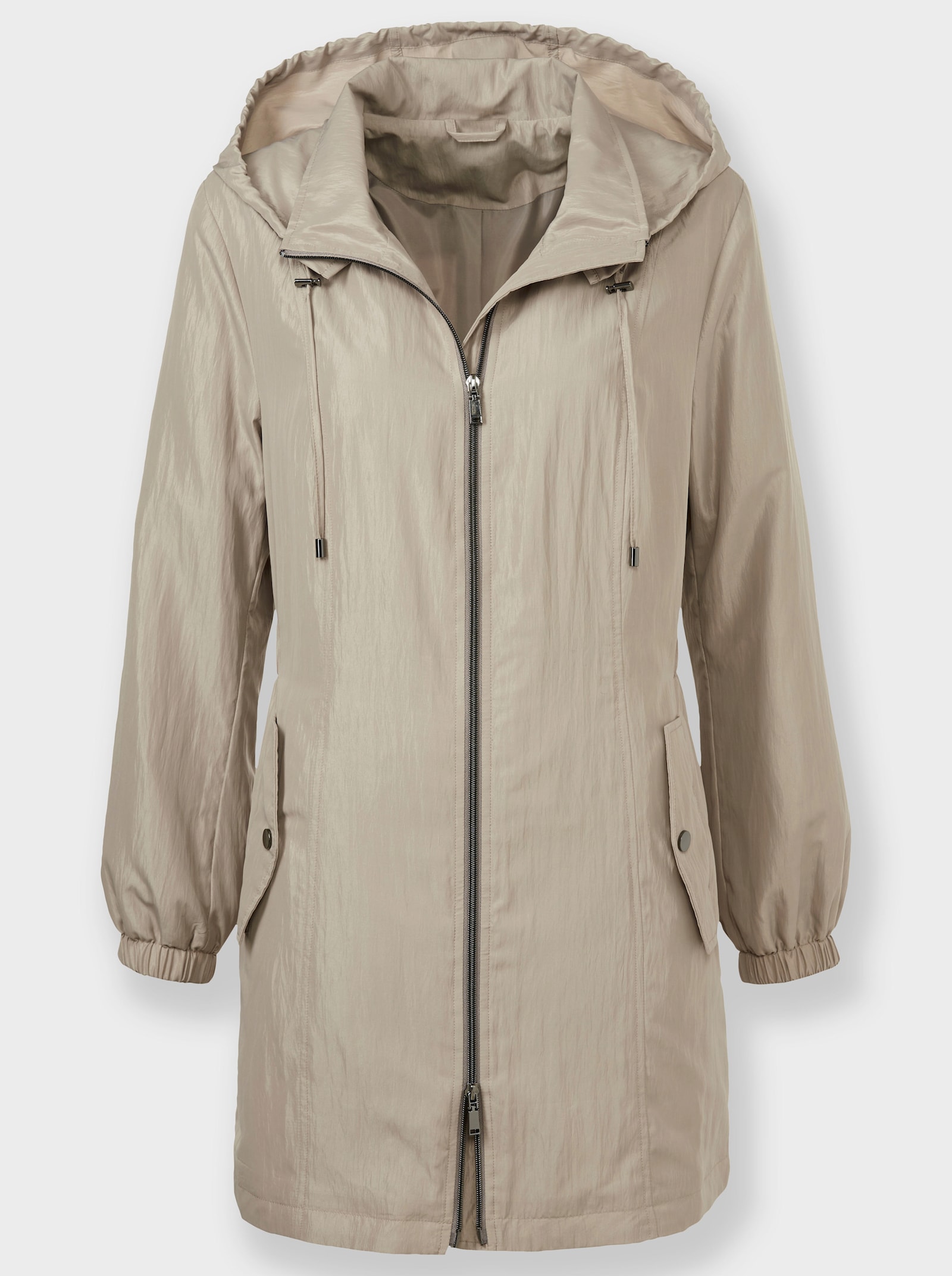 Freizeitjacke in leichter Crinkle-Qualität - sesam