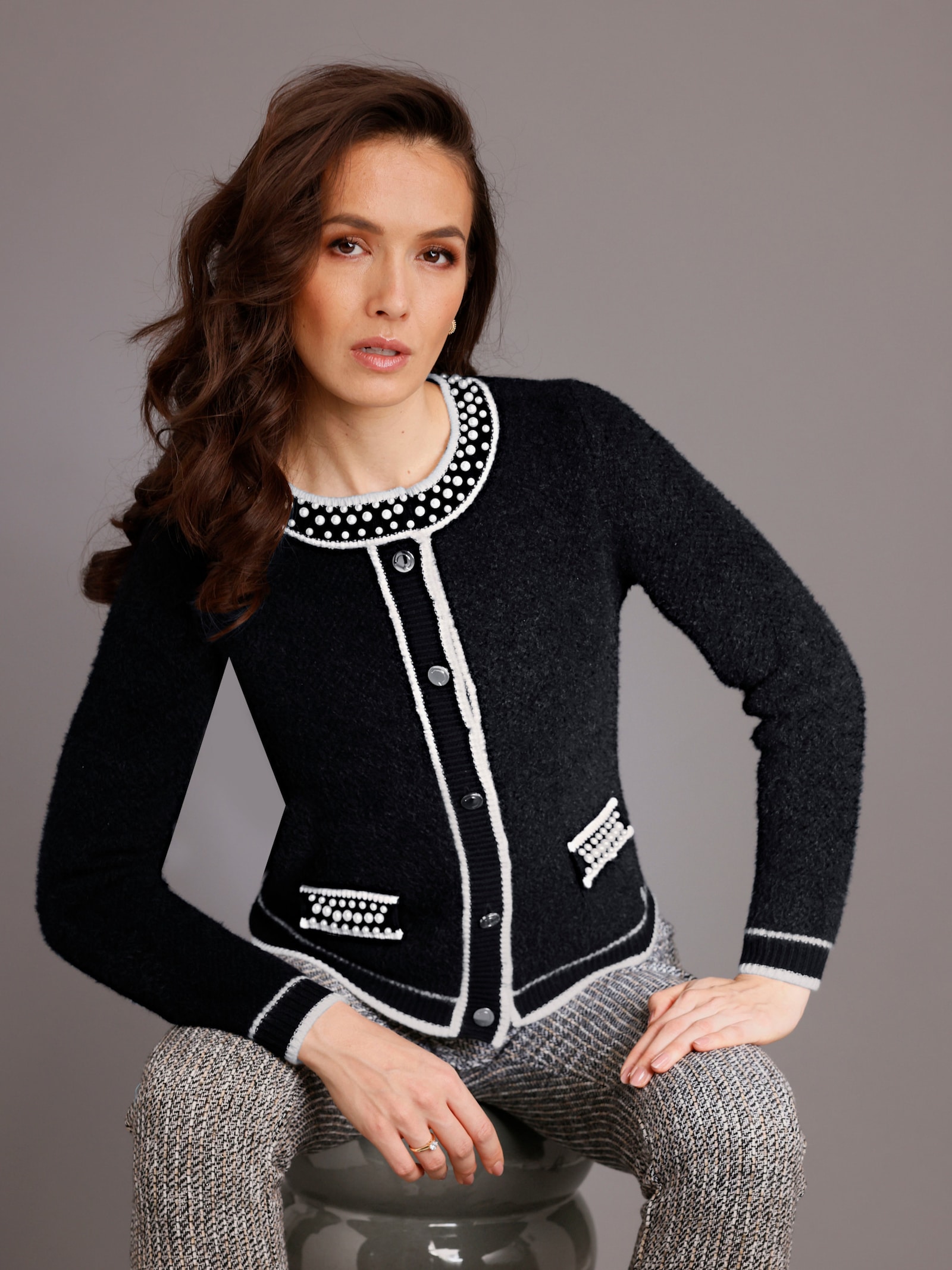 CREATION L PREMIUM Strickjacke - schwarz