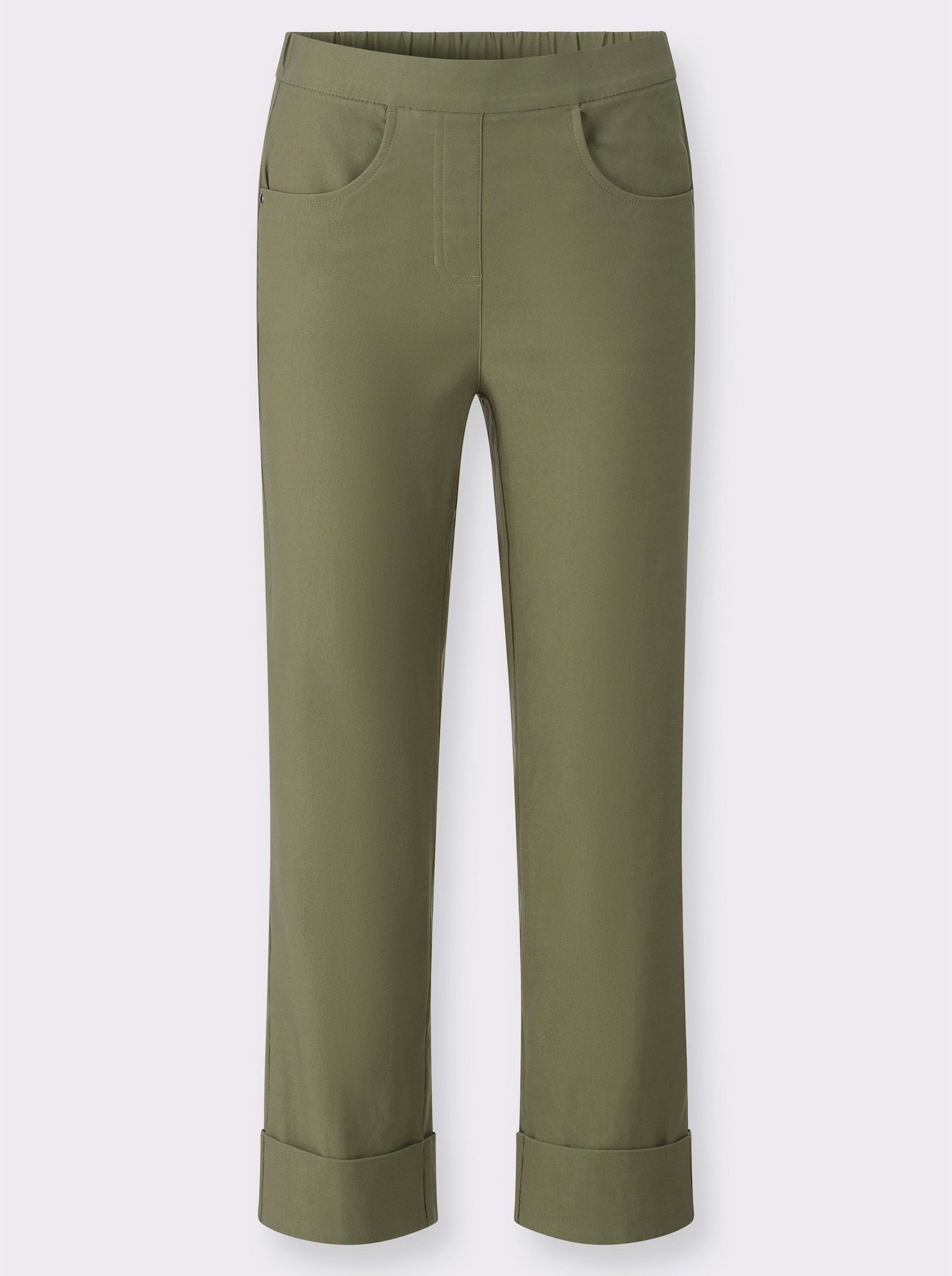 heine Schlupfhose mit Umschlag am Bein - khaki