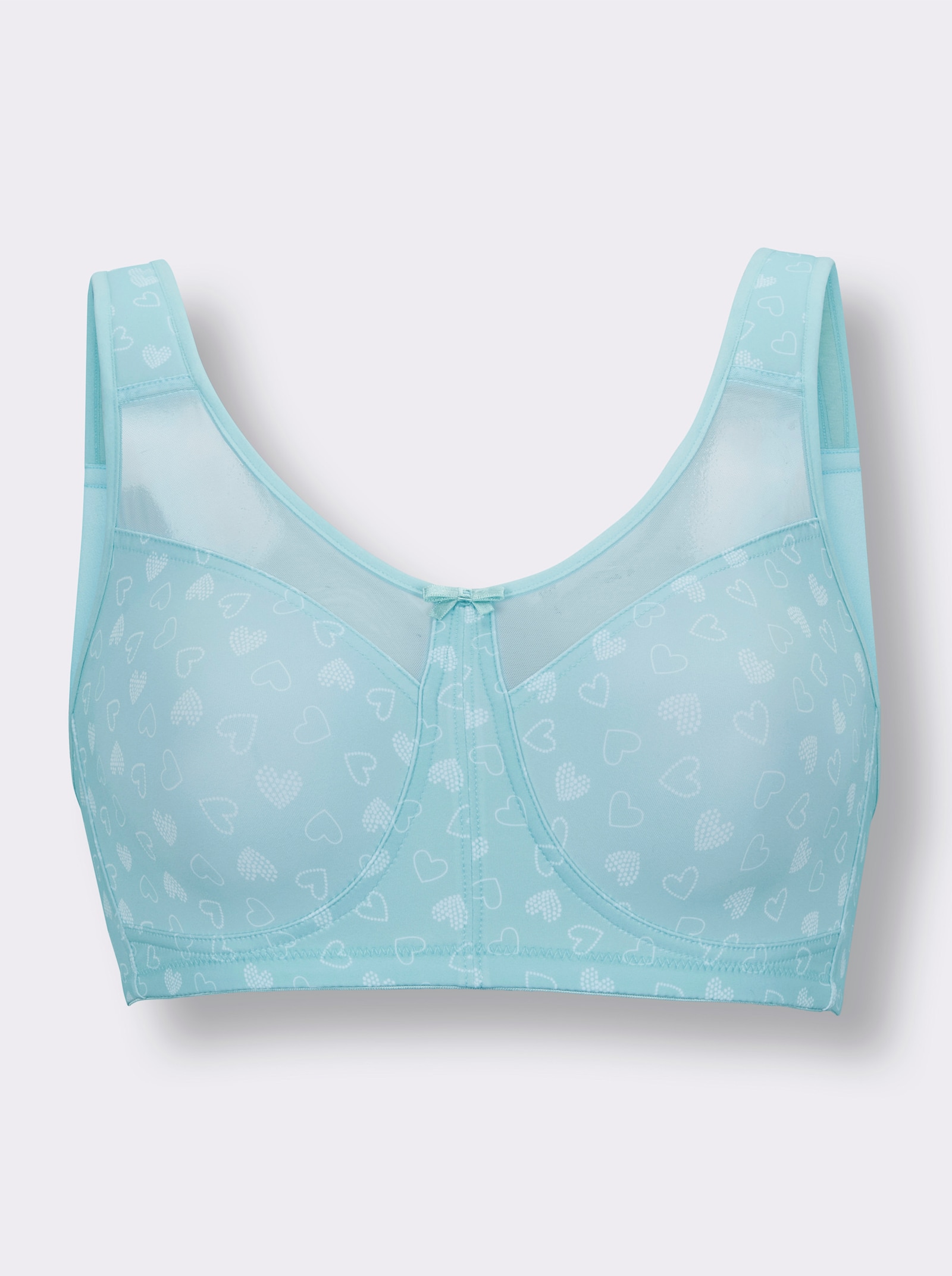 wäschepur Entlastungs-BH ohne Bügel mit Herz-Dessin - mint-weiß