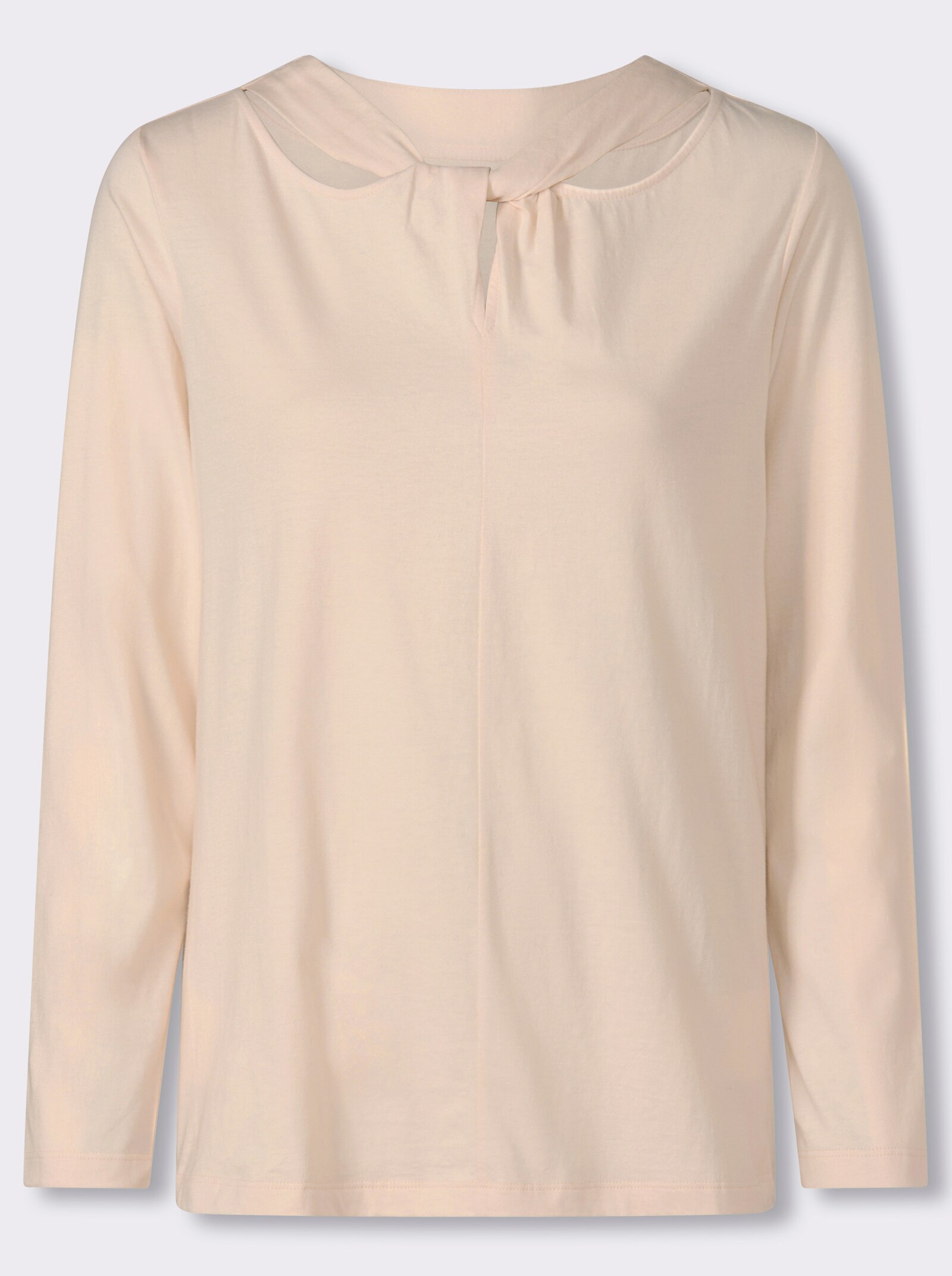 Langarmshirt mit Knoten-Detail - elfenbein
