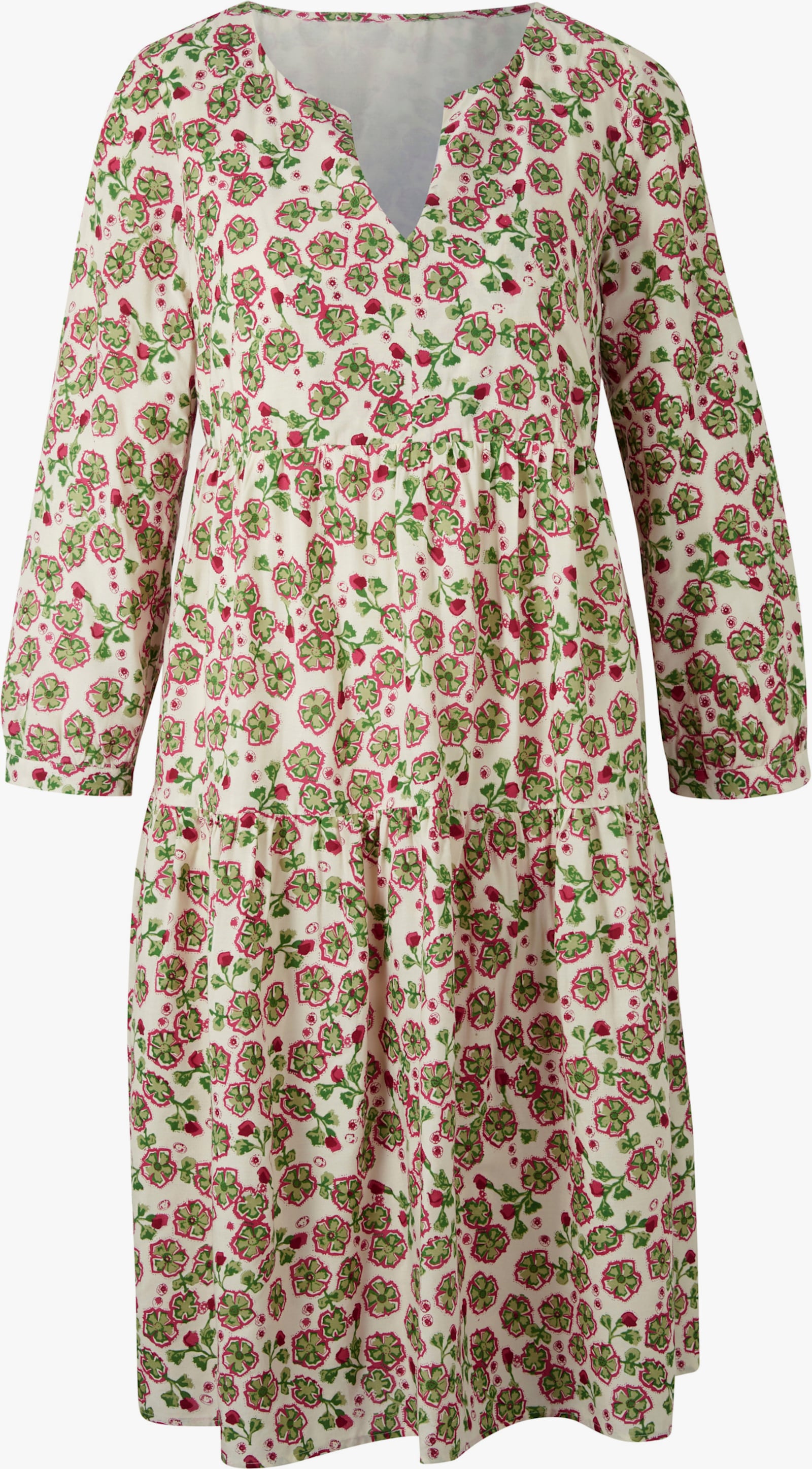 heine Geweven jurk met V-hals - bont