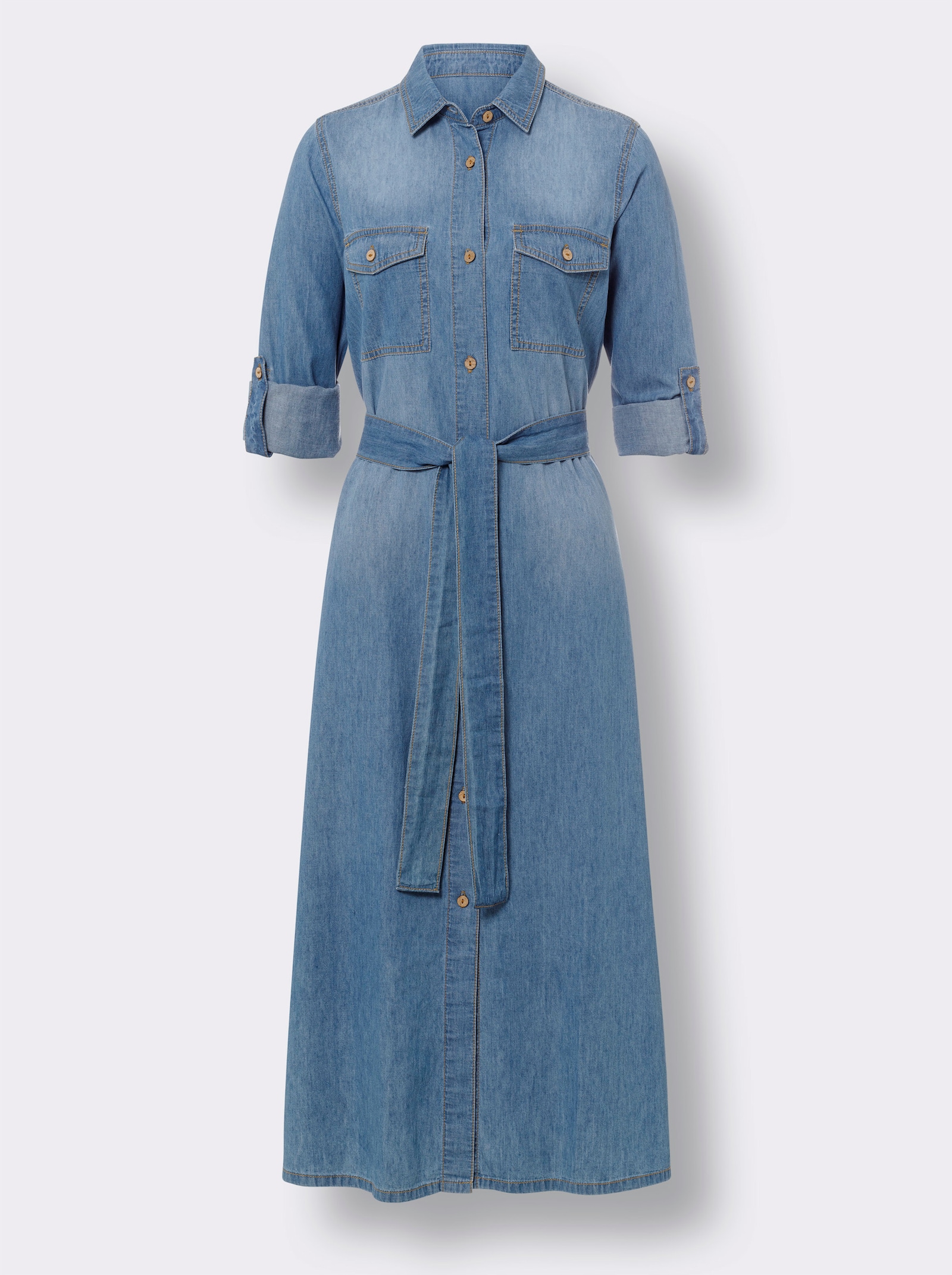 heine Hemdblusenkleid mit variabler Armlänge - blue-bleached