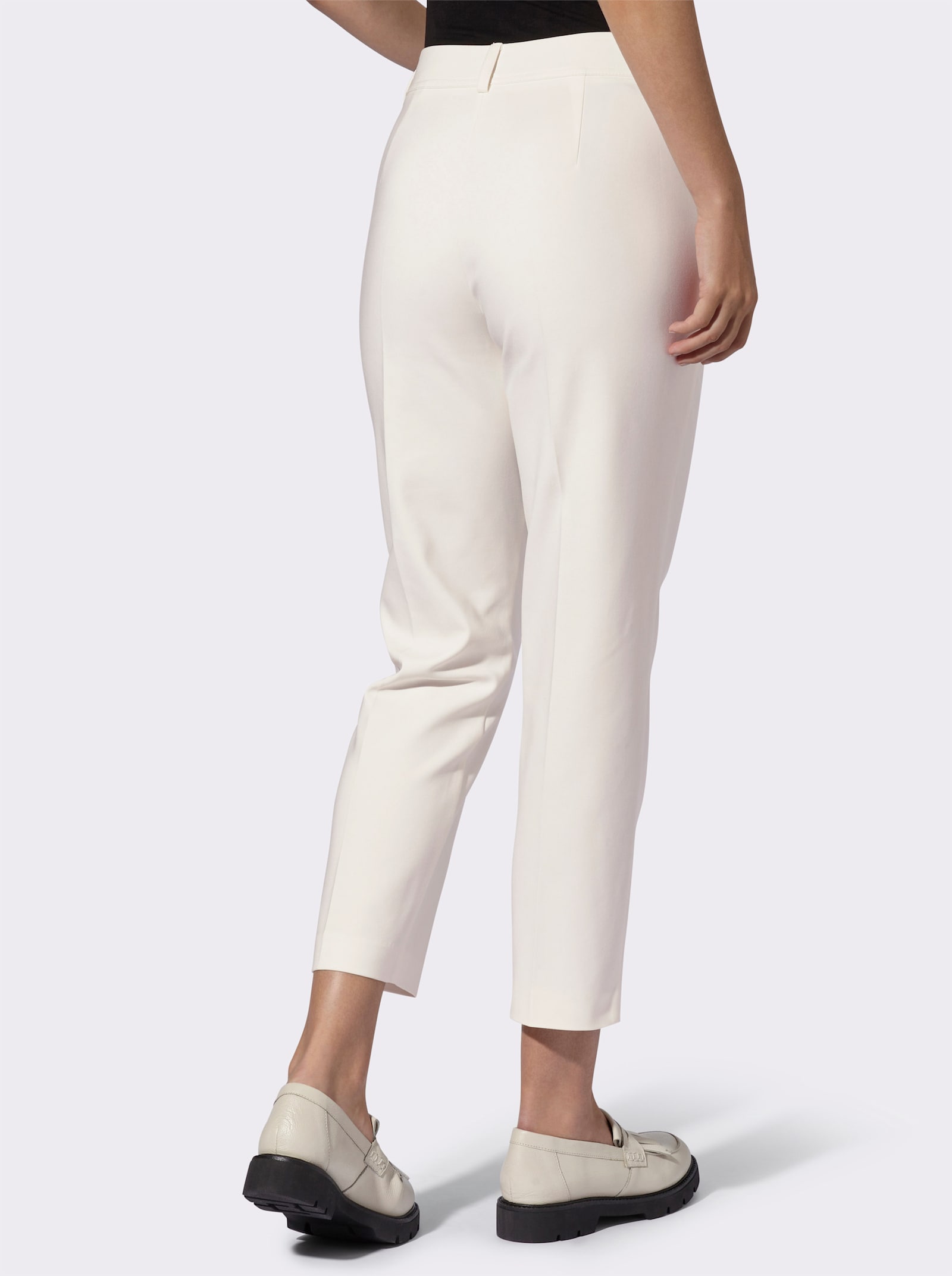 heine Bügelfaltenhose mit Glitzersteinchen - ecru