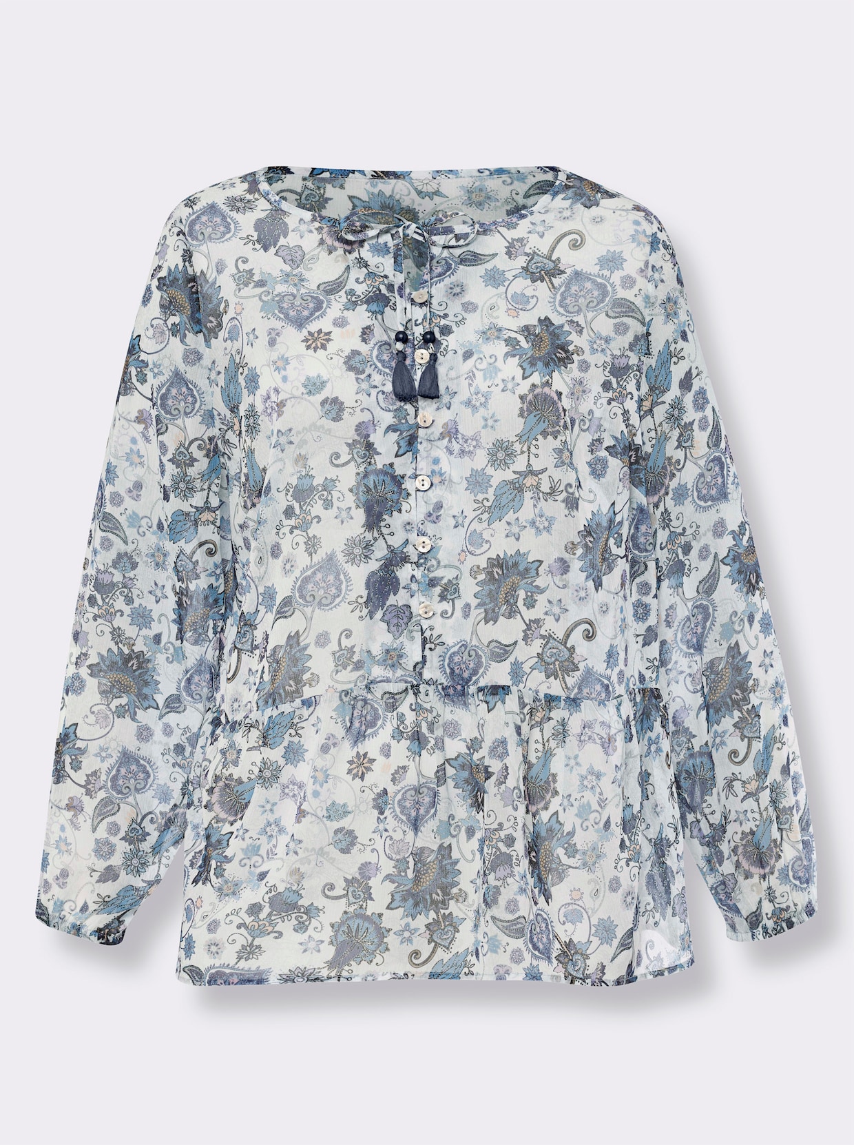 heine Blouse met print - ecru/marine geprint