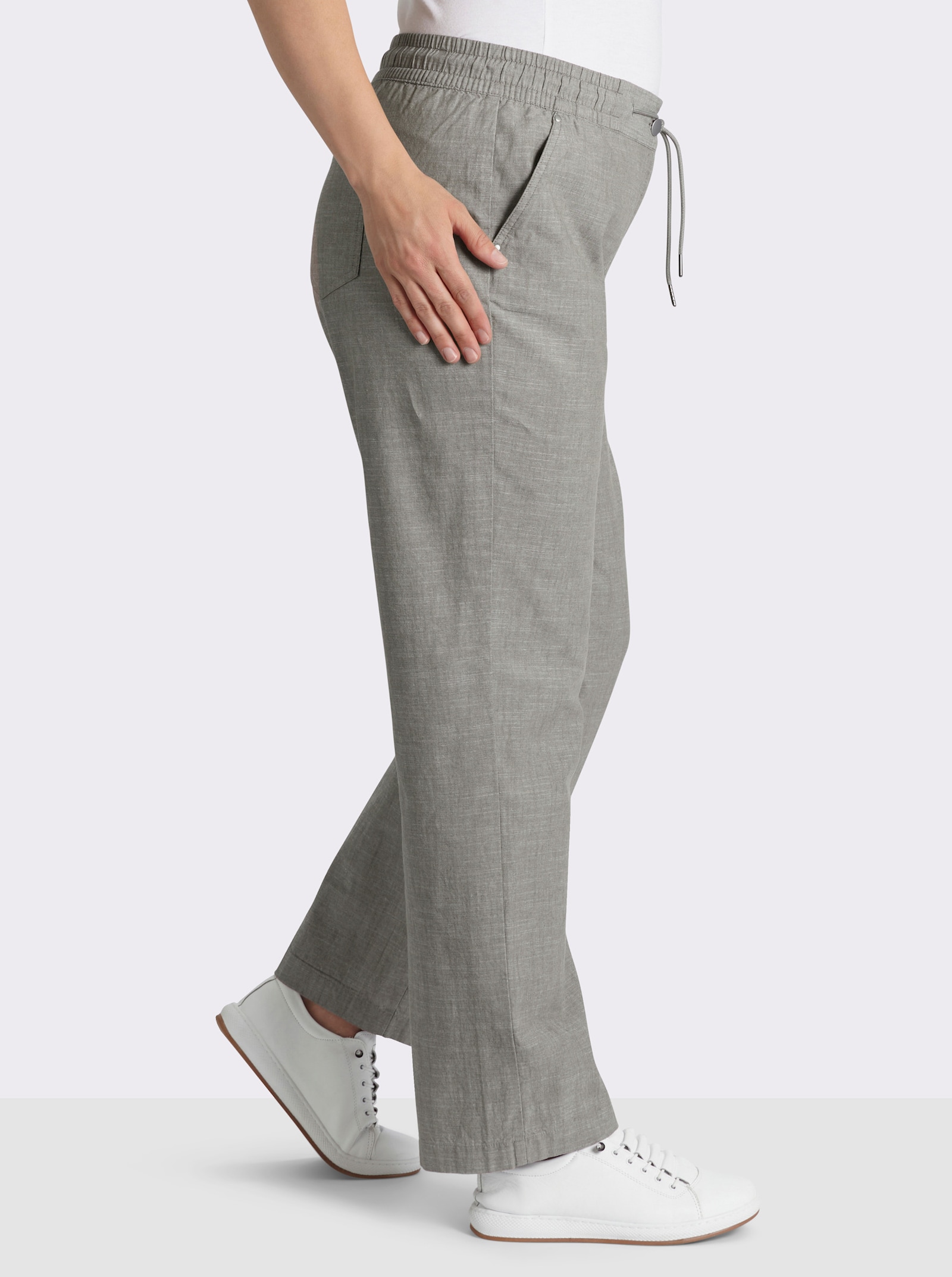 Bootcuthose mit Dehnbund und Kordelzug - taupe