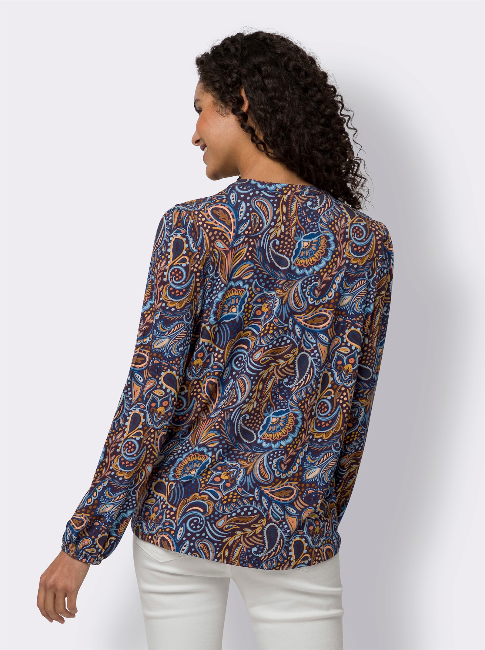 heine Druckbluse mit Paisley-Muster - cognac-aqua-bedruckt