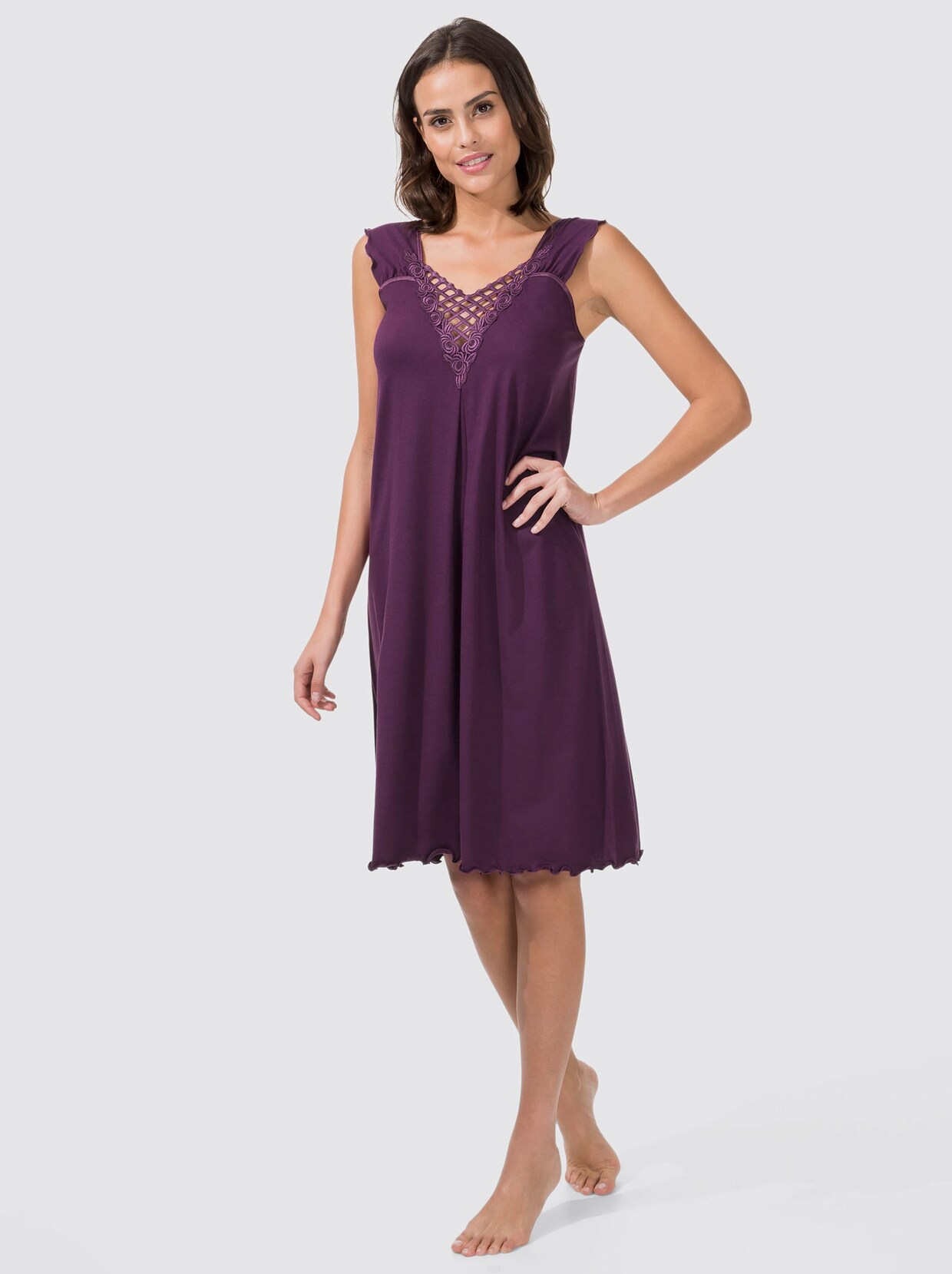 wäschepur Chemise de nuit - aubergine