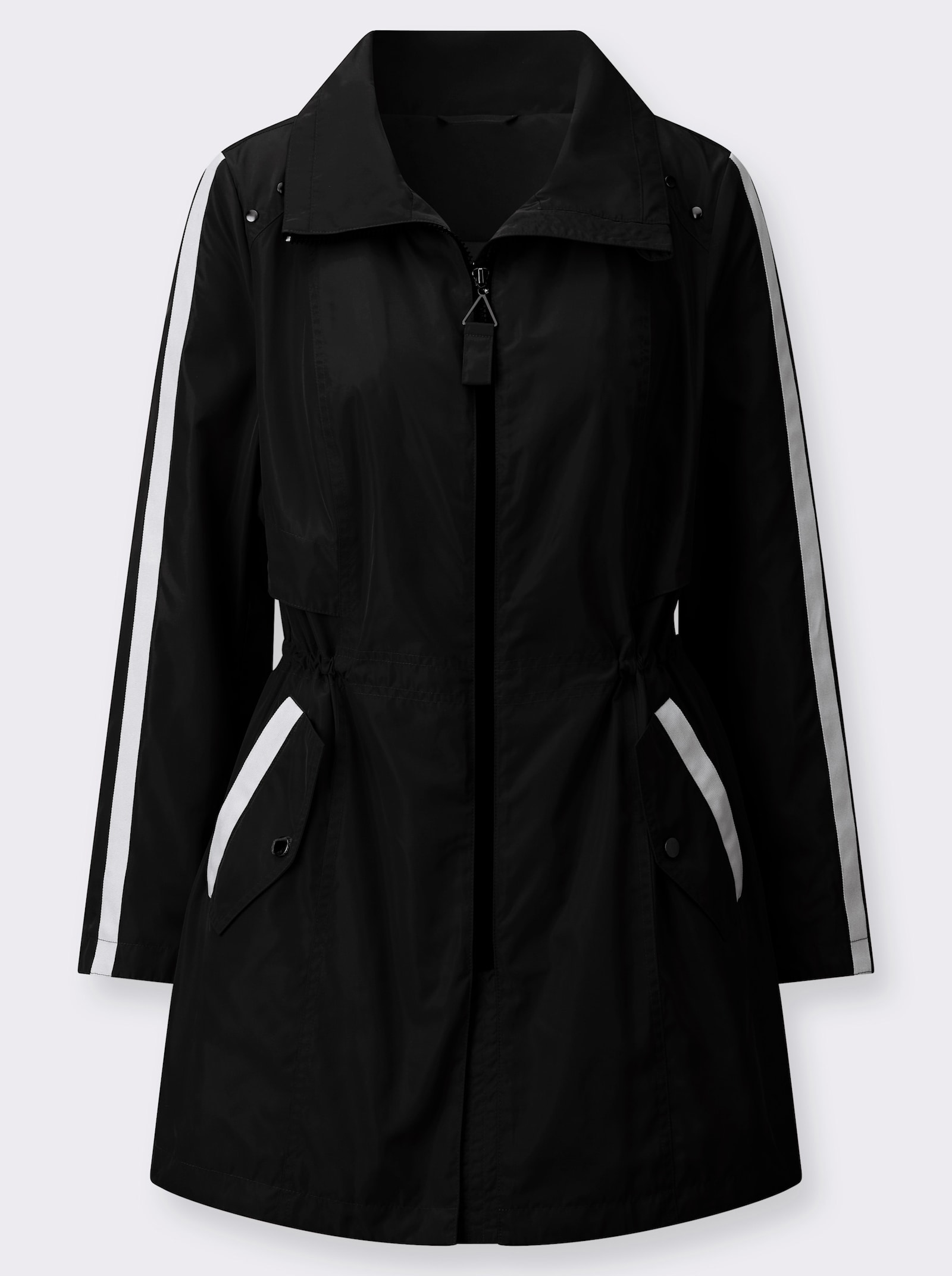 Parka in matt-schimmernder Qualität - schwarz