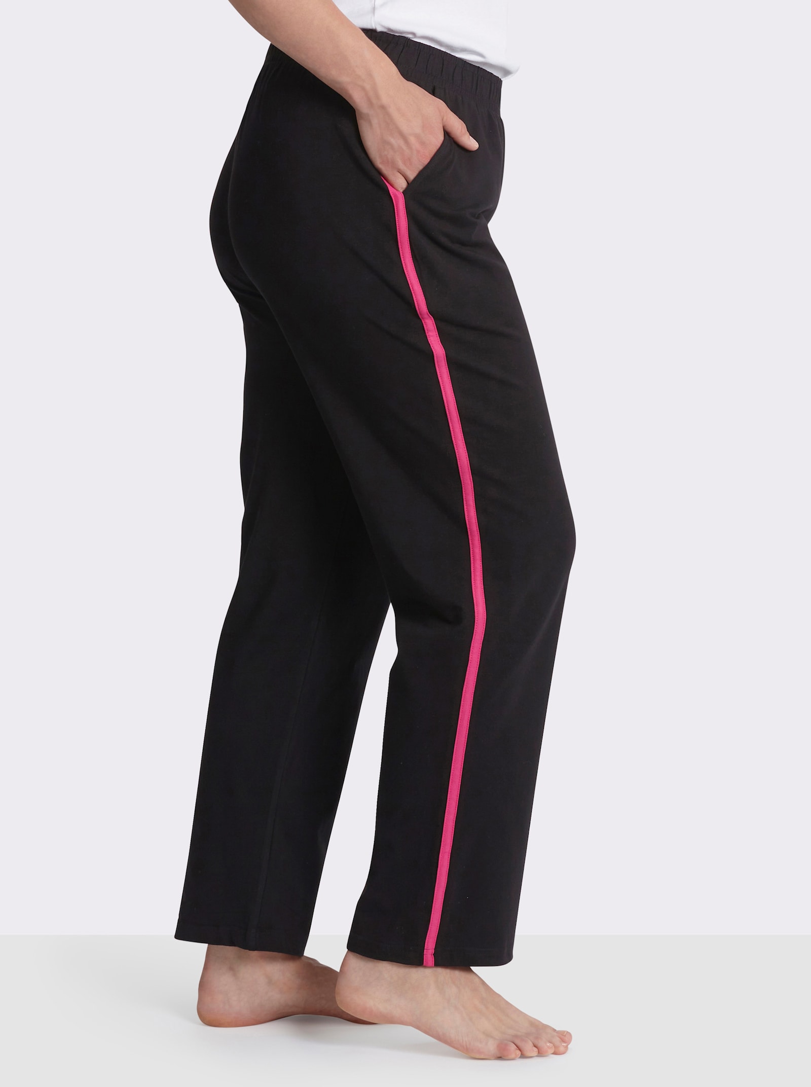 feel good Hose - schwarz + fuchsia