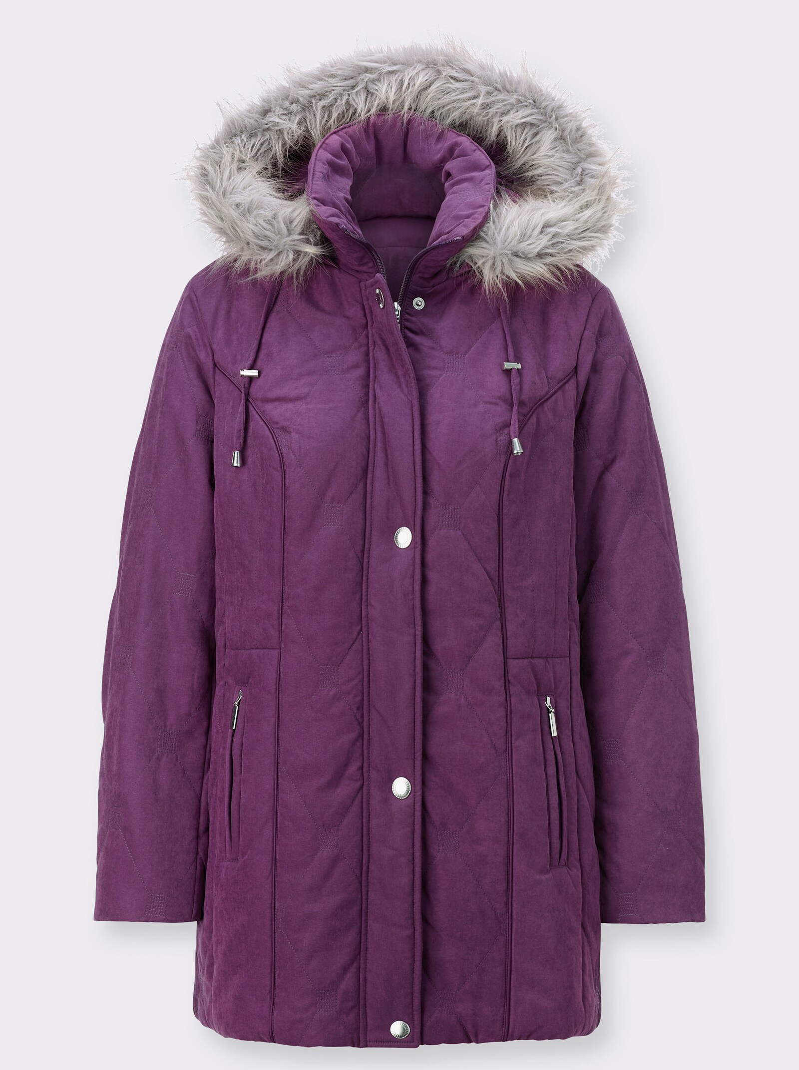 Kapuzenjacke in handschuhweicher Qualität - traube