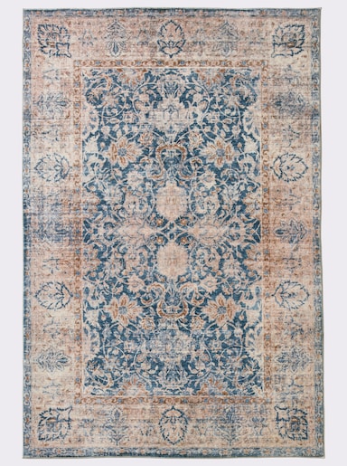 wash+dry by Kleen-Tex Teppich - ecru-mittelblau-bedruckt