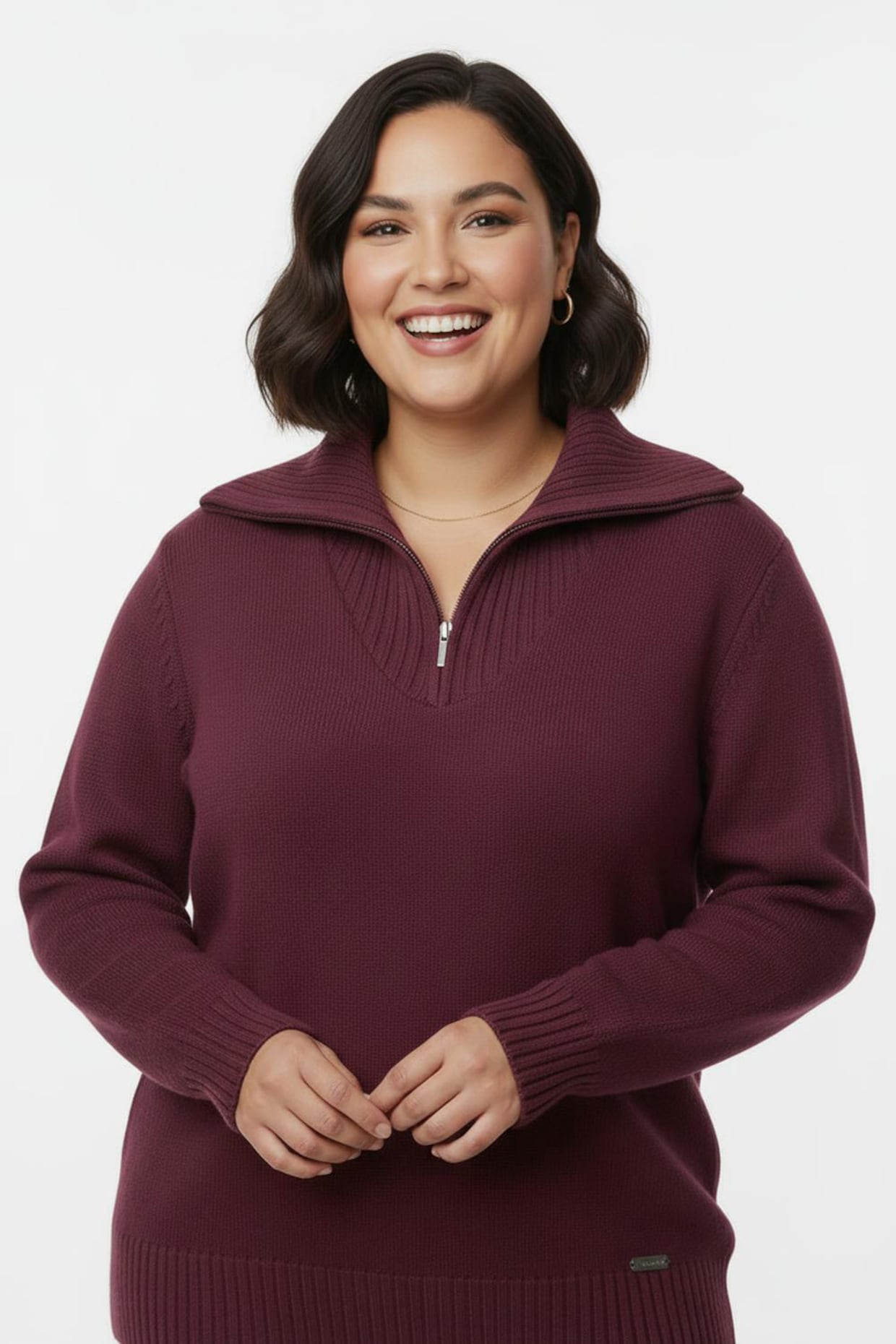 Troyer mit breiten Rippabschlüssen - fuchsia