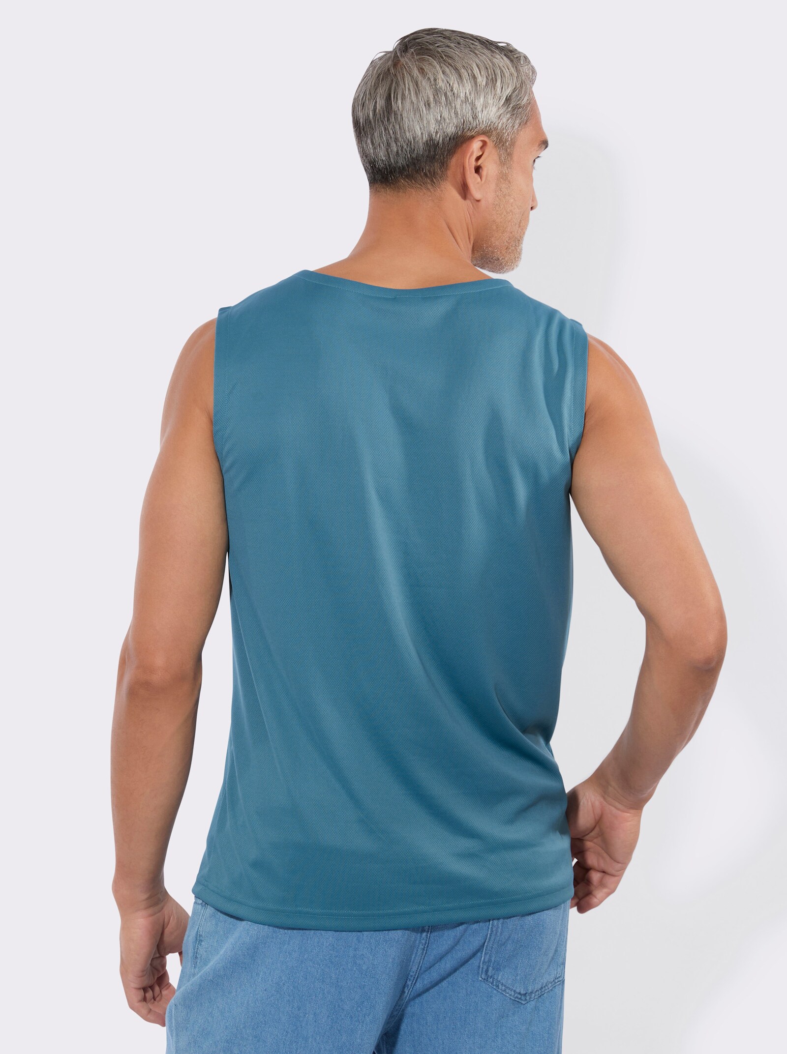 Achselshirt mit platziertem Schriftzug - topas
